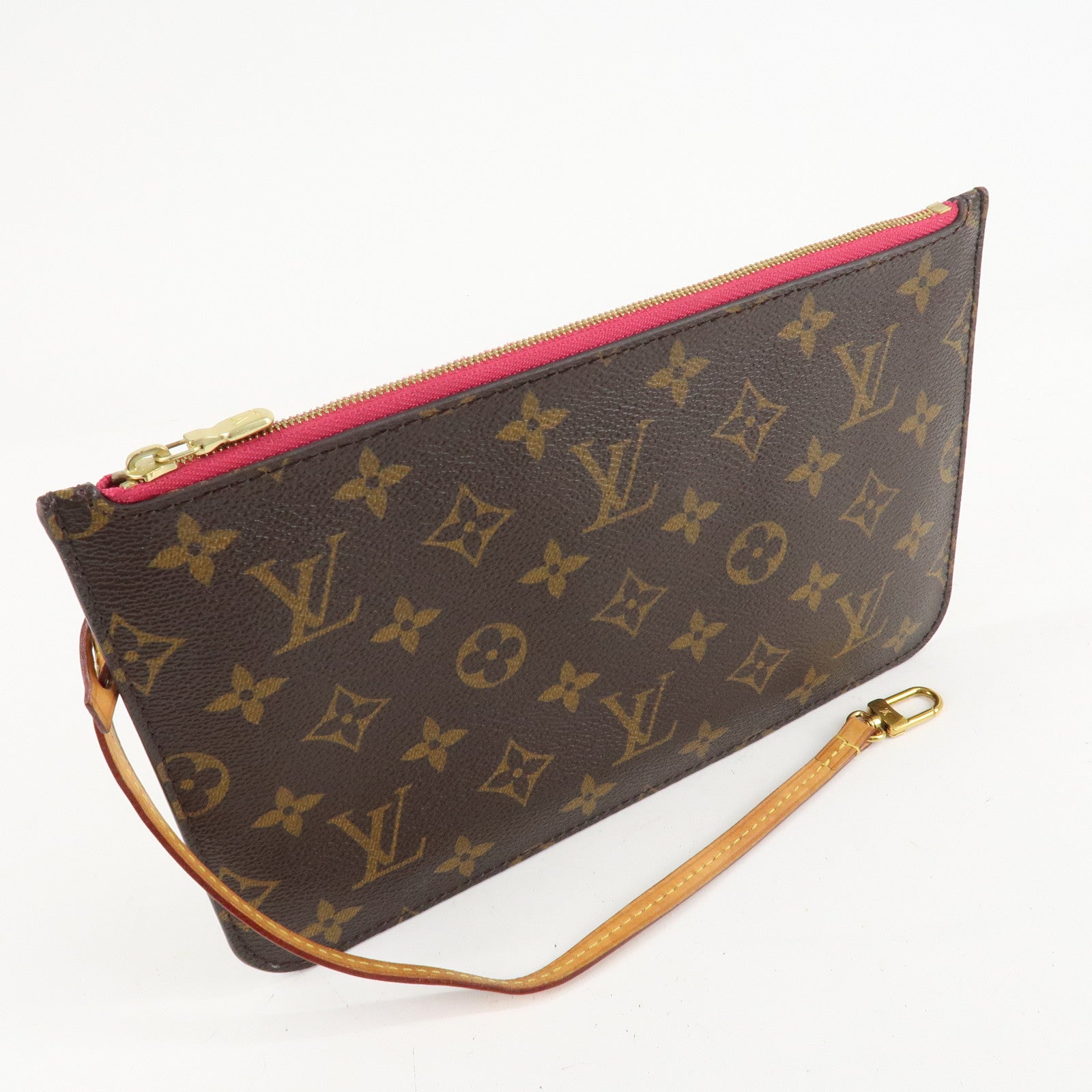 Louis Vuitton Monogram Pouch for Neverfull MM Tote Bag Fuchsia Used