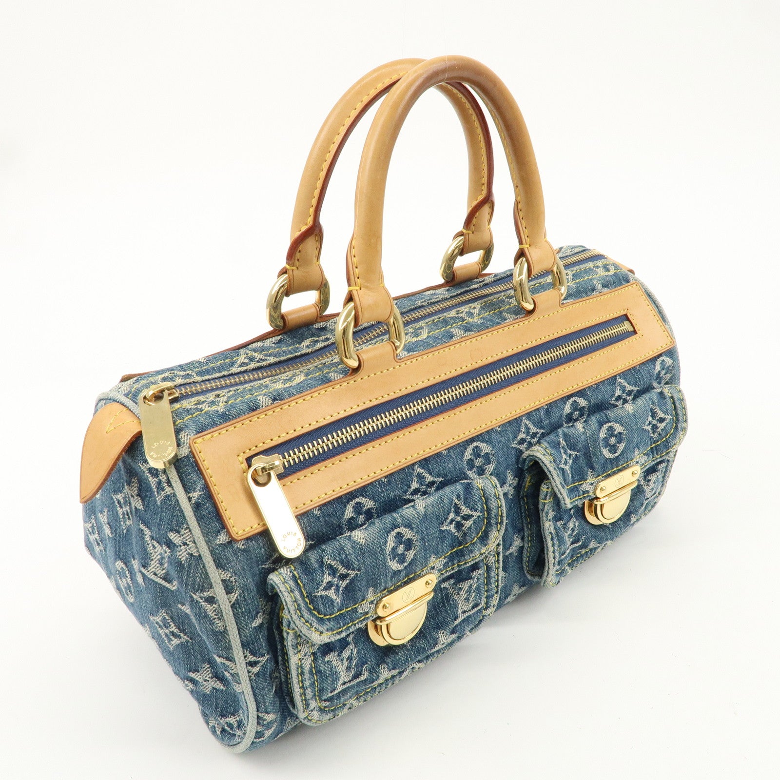 Louis Vuitton Monogram Denim Neo Speedy Boston Bag Blue M95019