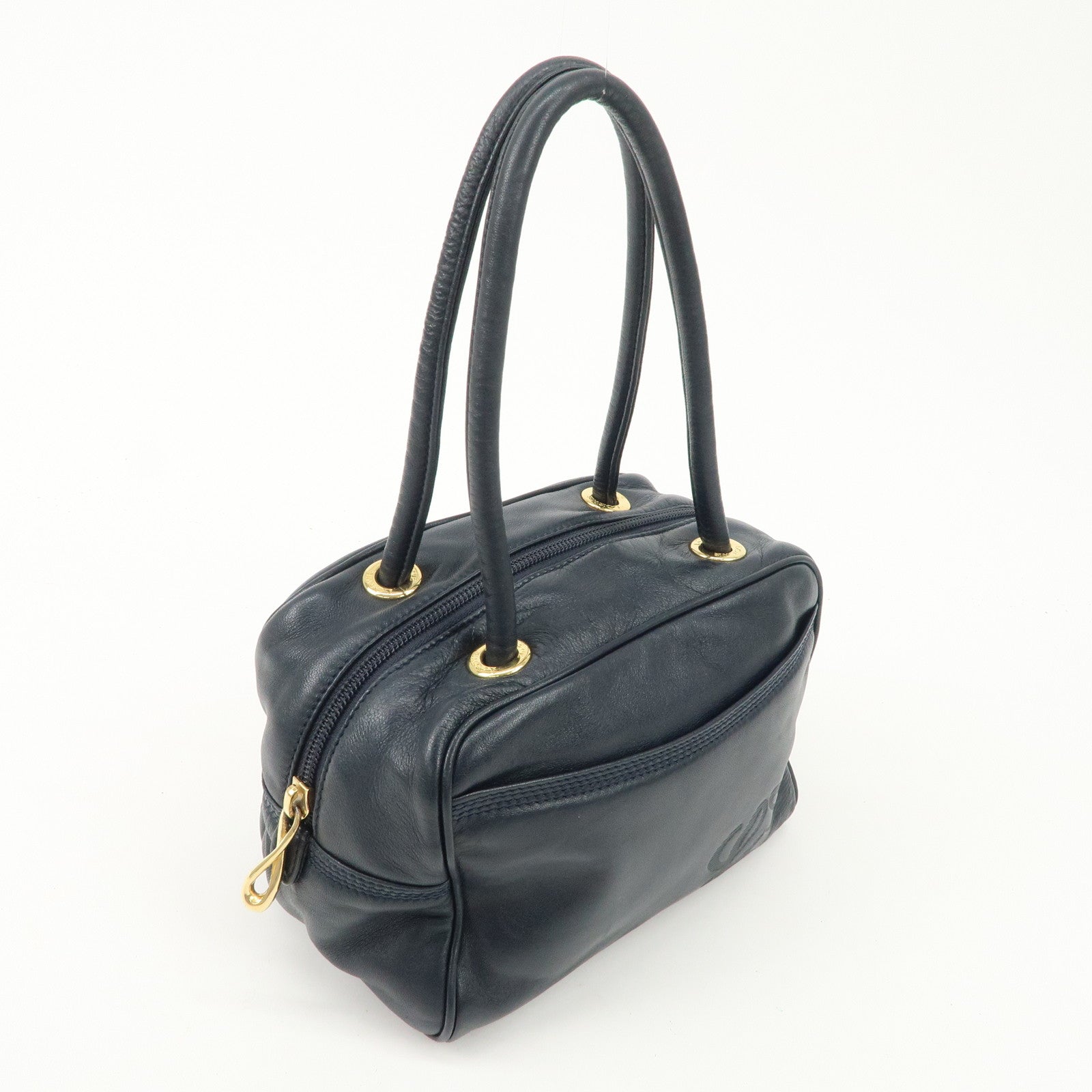 LOEWE Anagram Leather Mini Hand Bag Navy