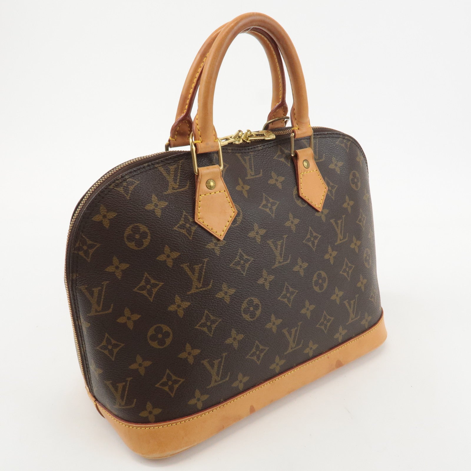 Louis Vuitton Monogram Alma Hand Bag Brown Brown M51130