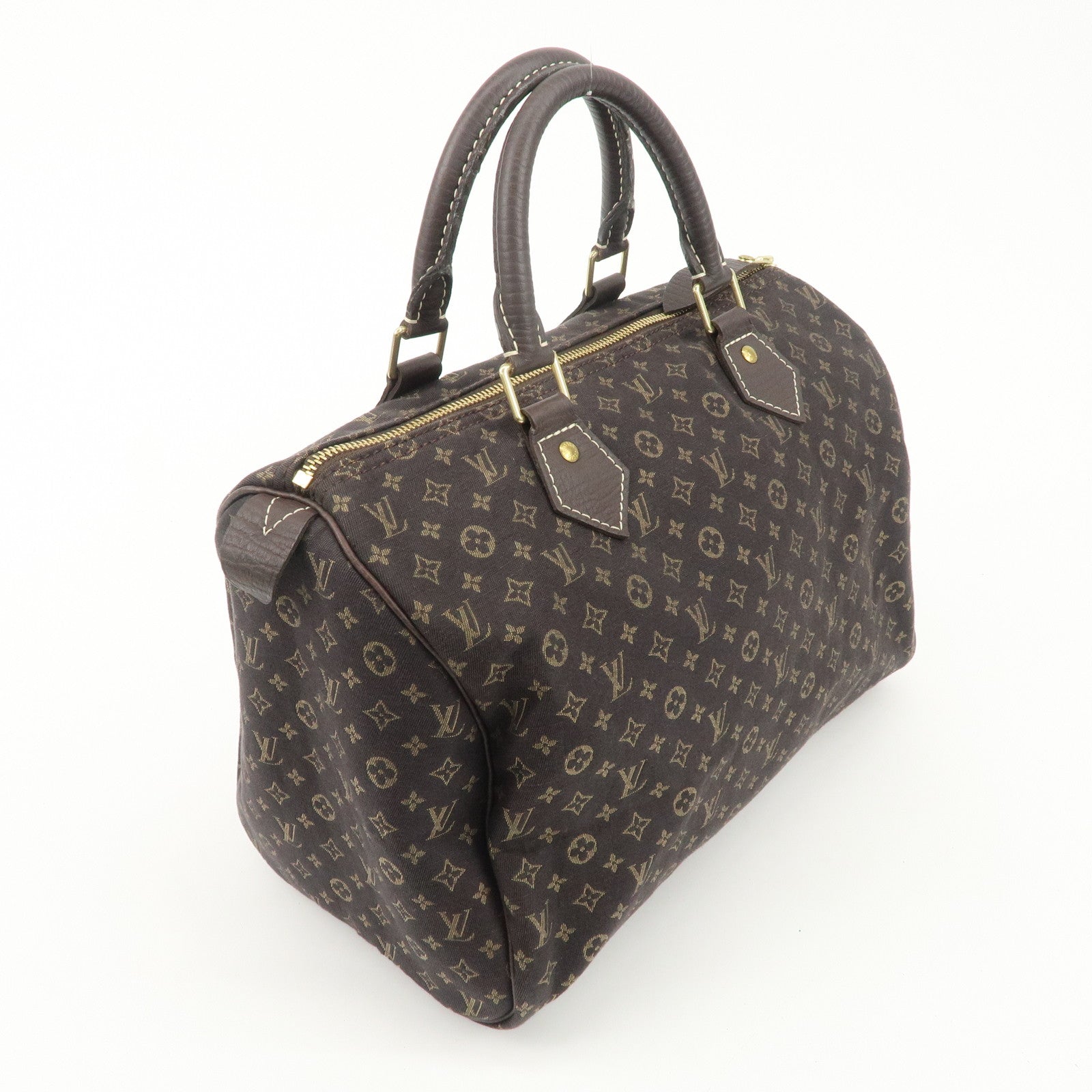 Louis Vuitton Monogram Mini Lin Speedy 30 Boston Bag Ebene M95224 Used