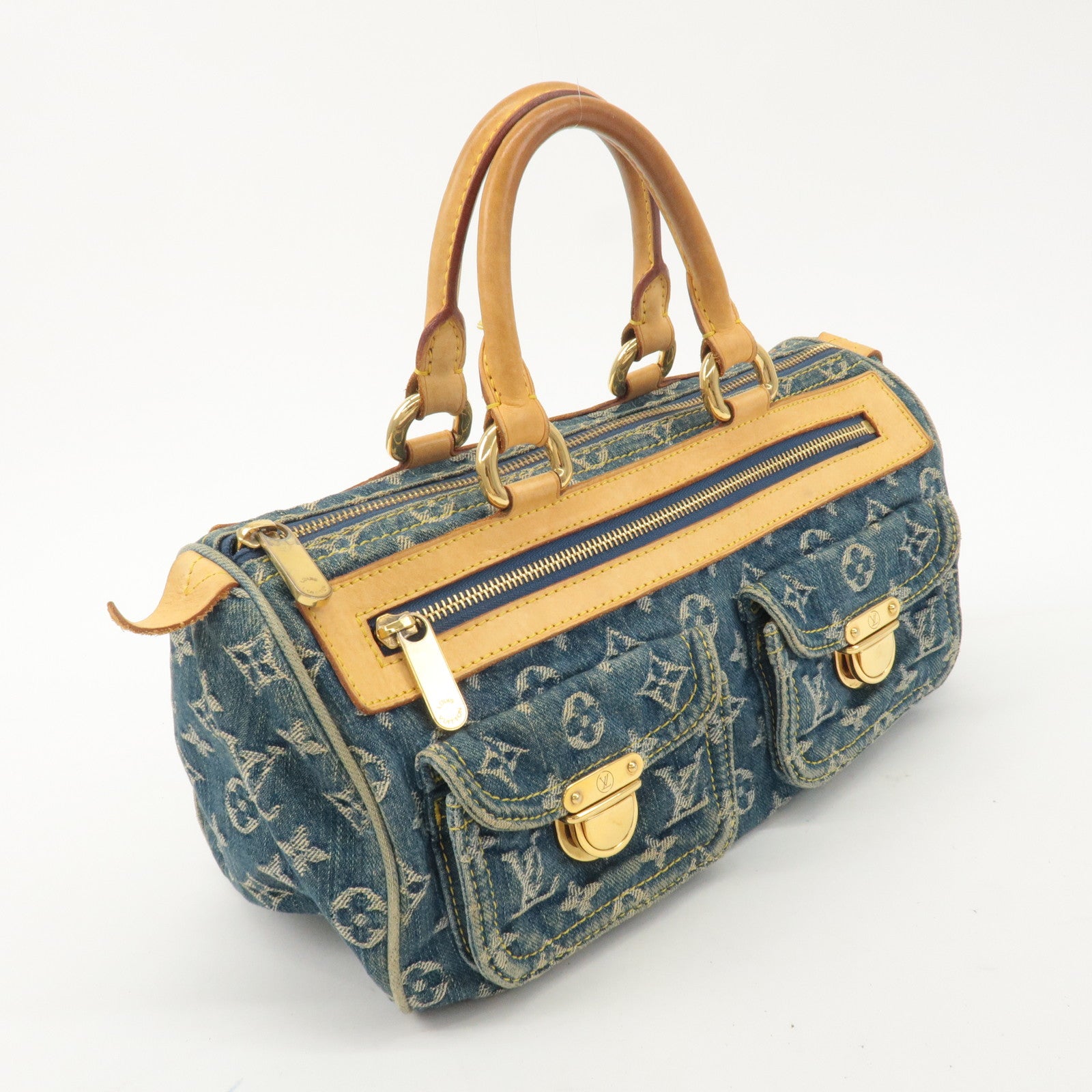 Louis Vuitton Monogram Denim Neo Speedy Boston Bag Blue M95019