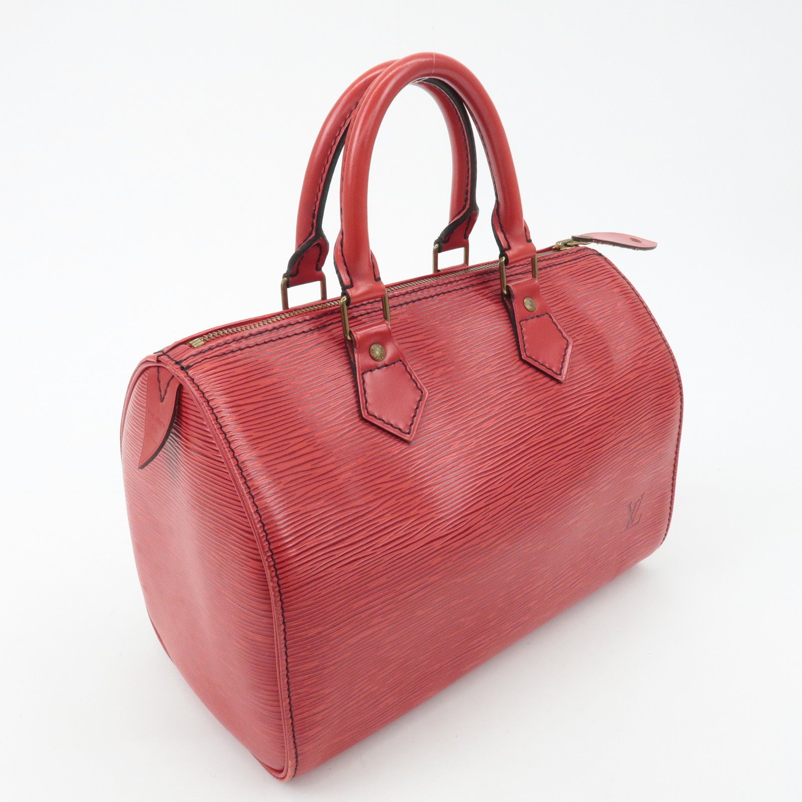 Louis Vuitton Epi Speedy 25 Hand Bag Castilian Red M43017 Used