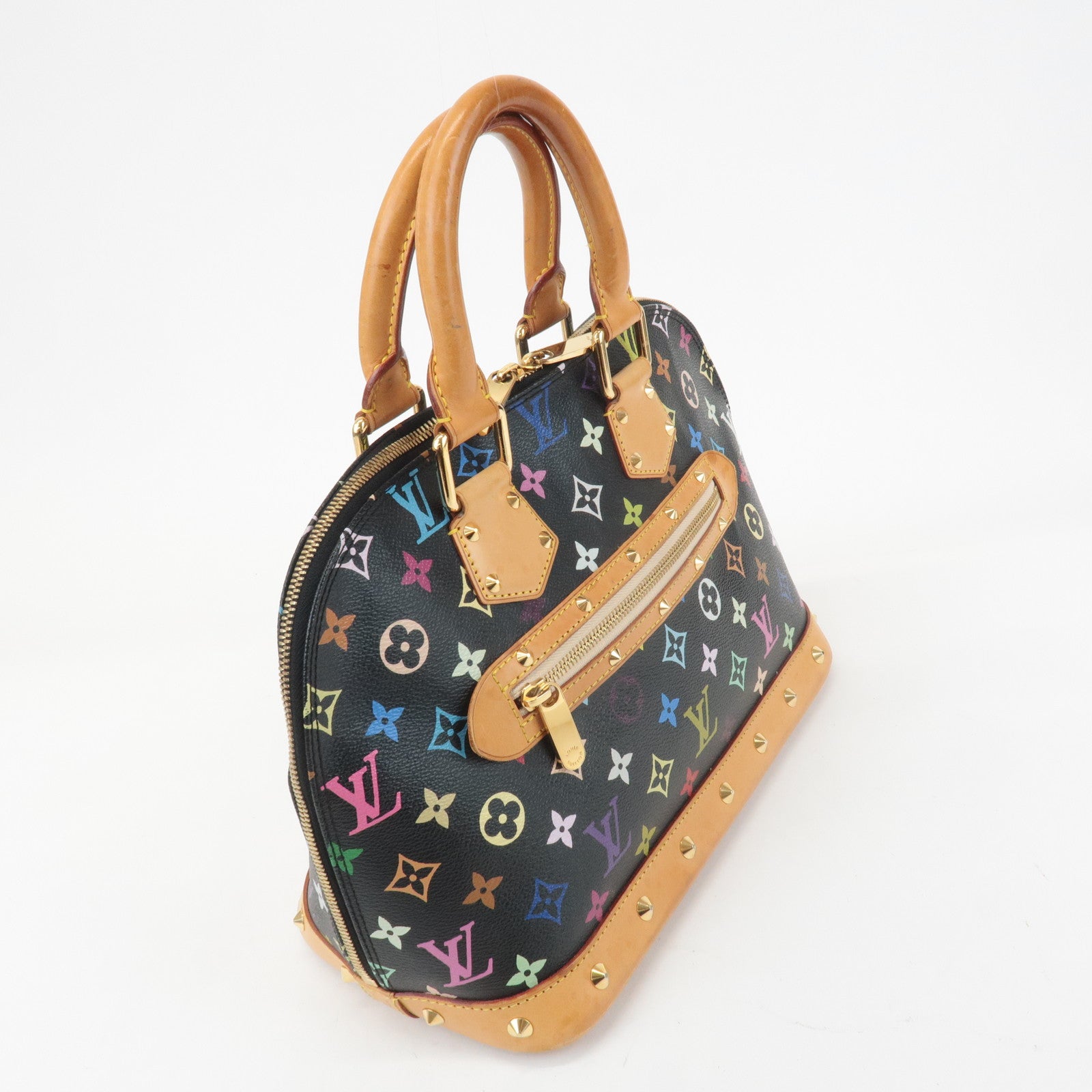 Louis Vuitton Monogram Multi Color Alma Hand Bag Noir M92646 Used