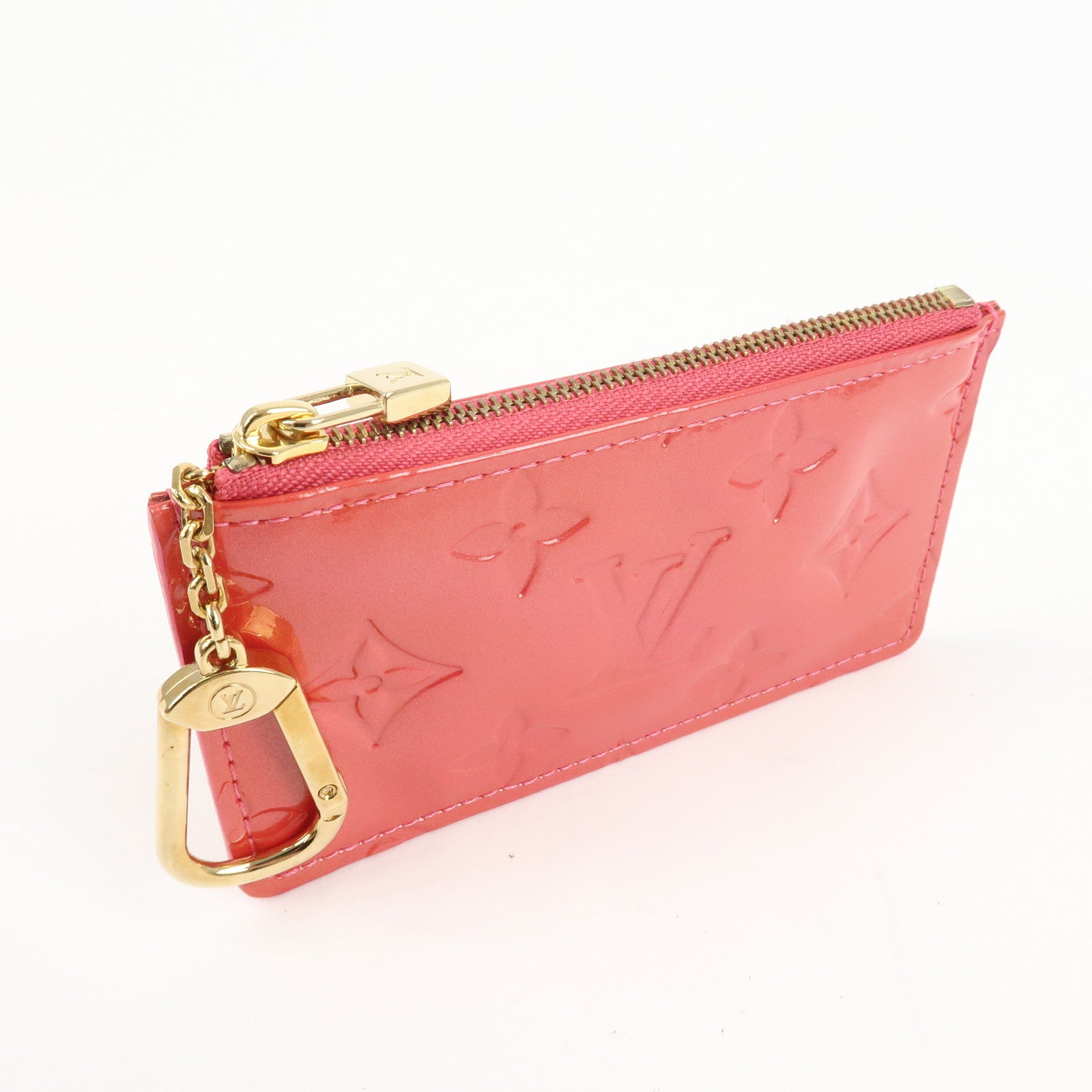 Louis Vuitton Monogram Vernis Pochette Cles Coin Case Pink M9144F