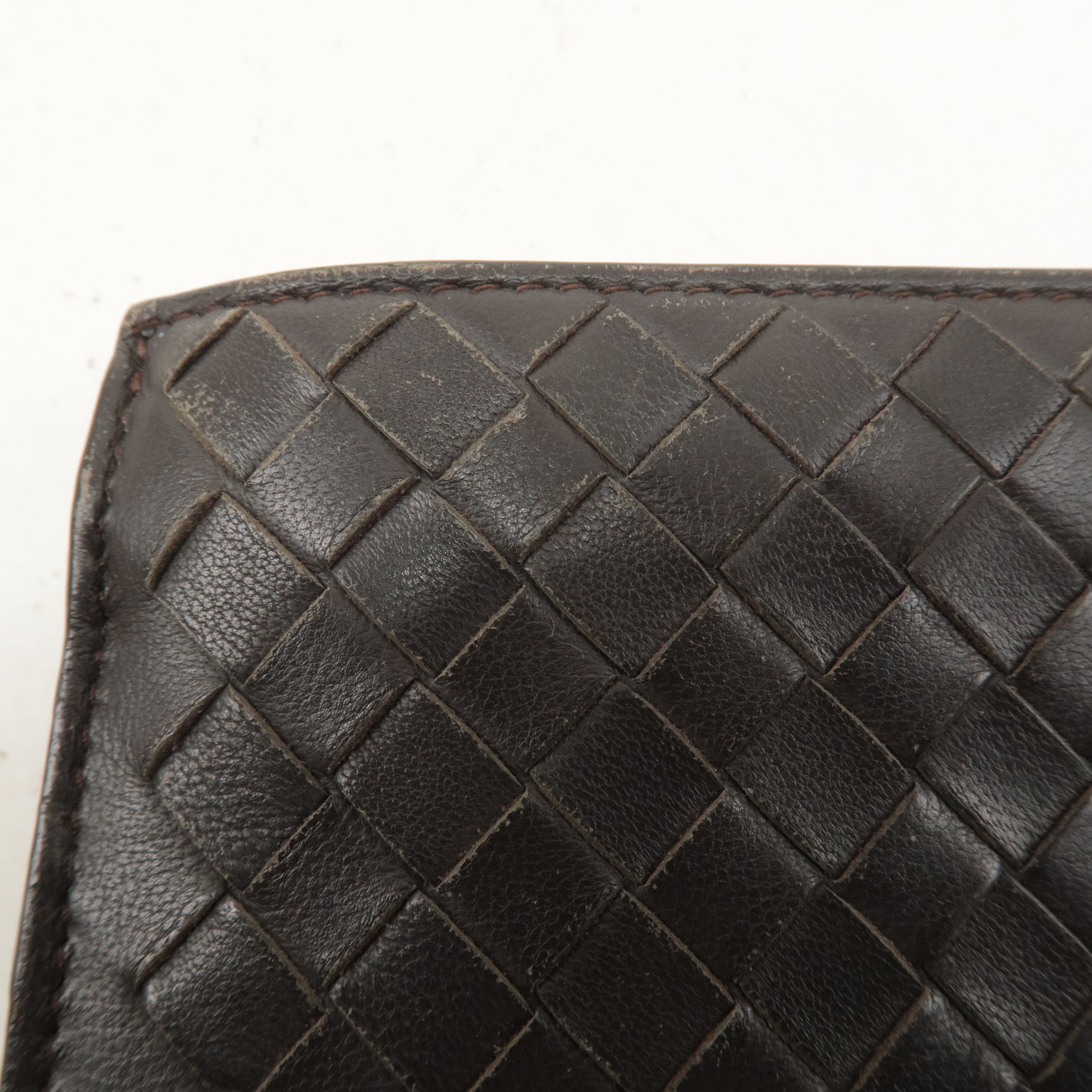 BOTTEGA VENETA Set of 2 Intrecciato Leather Wallet Black Brown