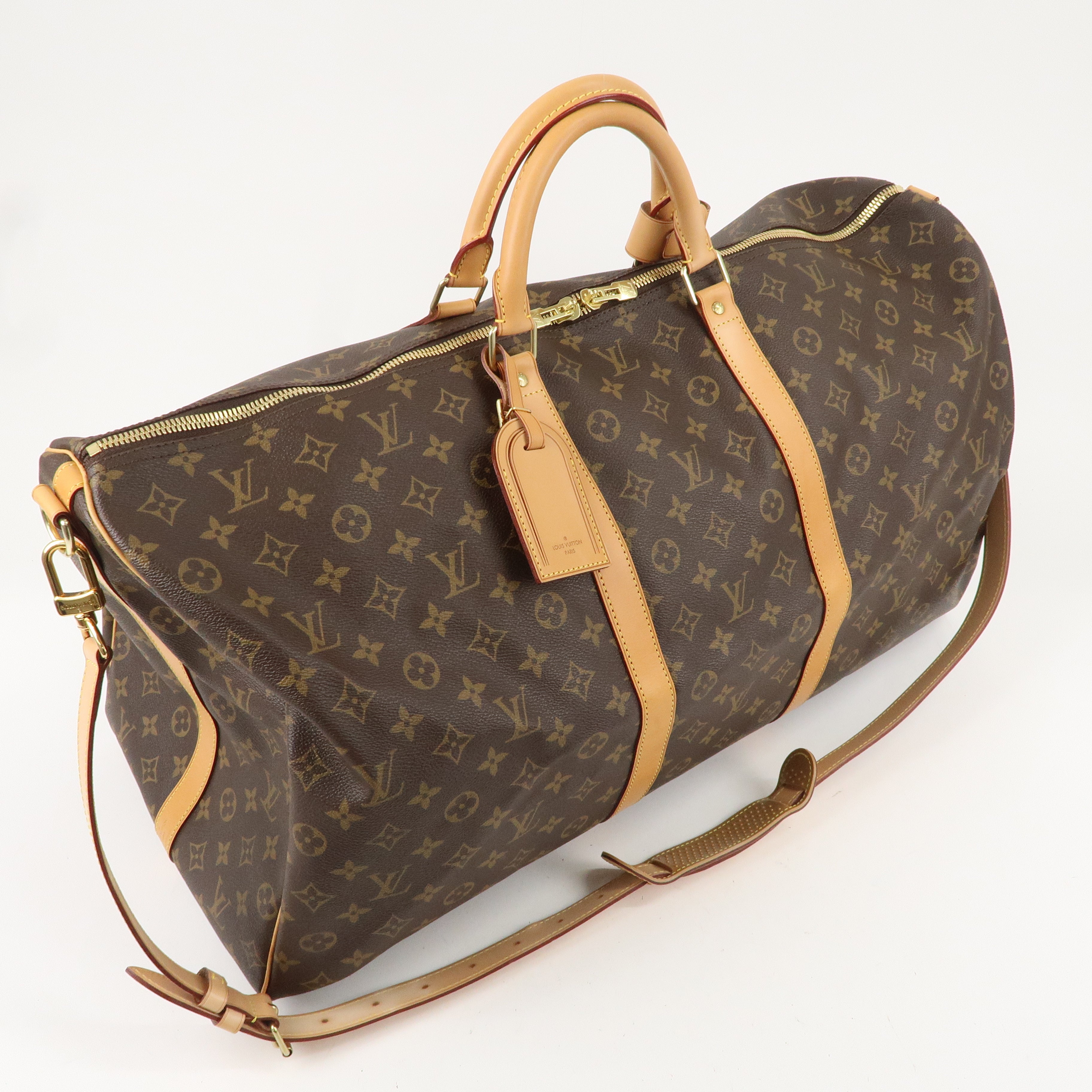 Louis Vuitton Monogram Keep All Bandouliere 60 Bag Brown M41412