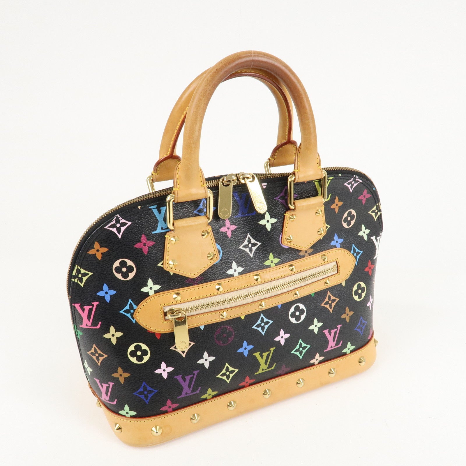 Louis Vuitton Monogram Multi Color Alma Hand Bag Noir M92646 Used