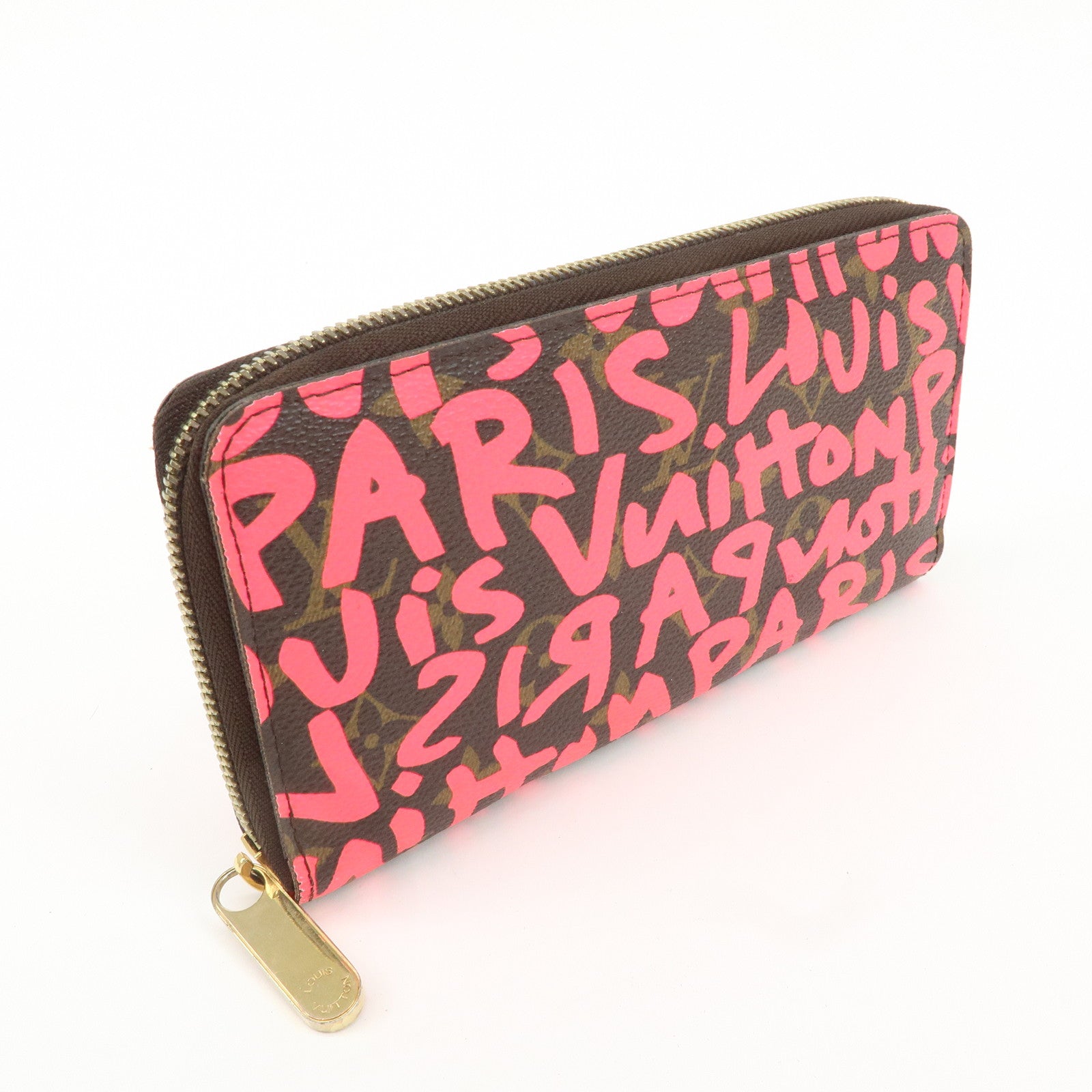 Louis Vuitton Monogram Graffiti Zippy Wallet Fuchsia M93710 Used