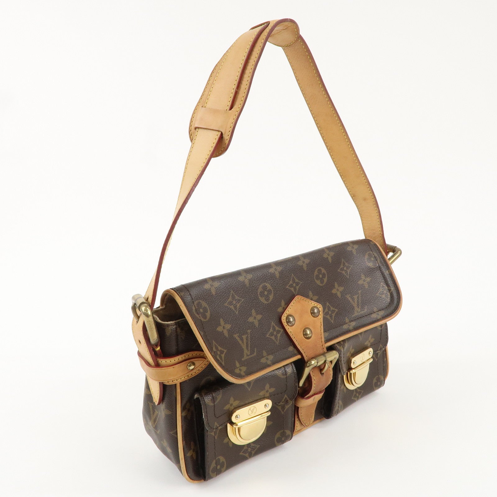 Louis Vuitton Monogram Hudson PM Shoulder Bag Brown M40047