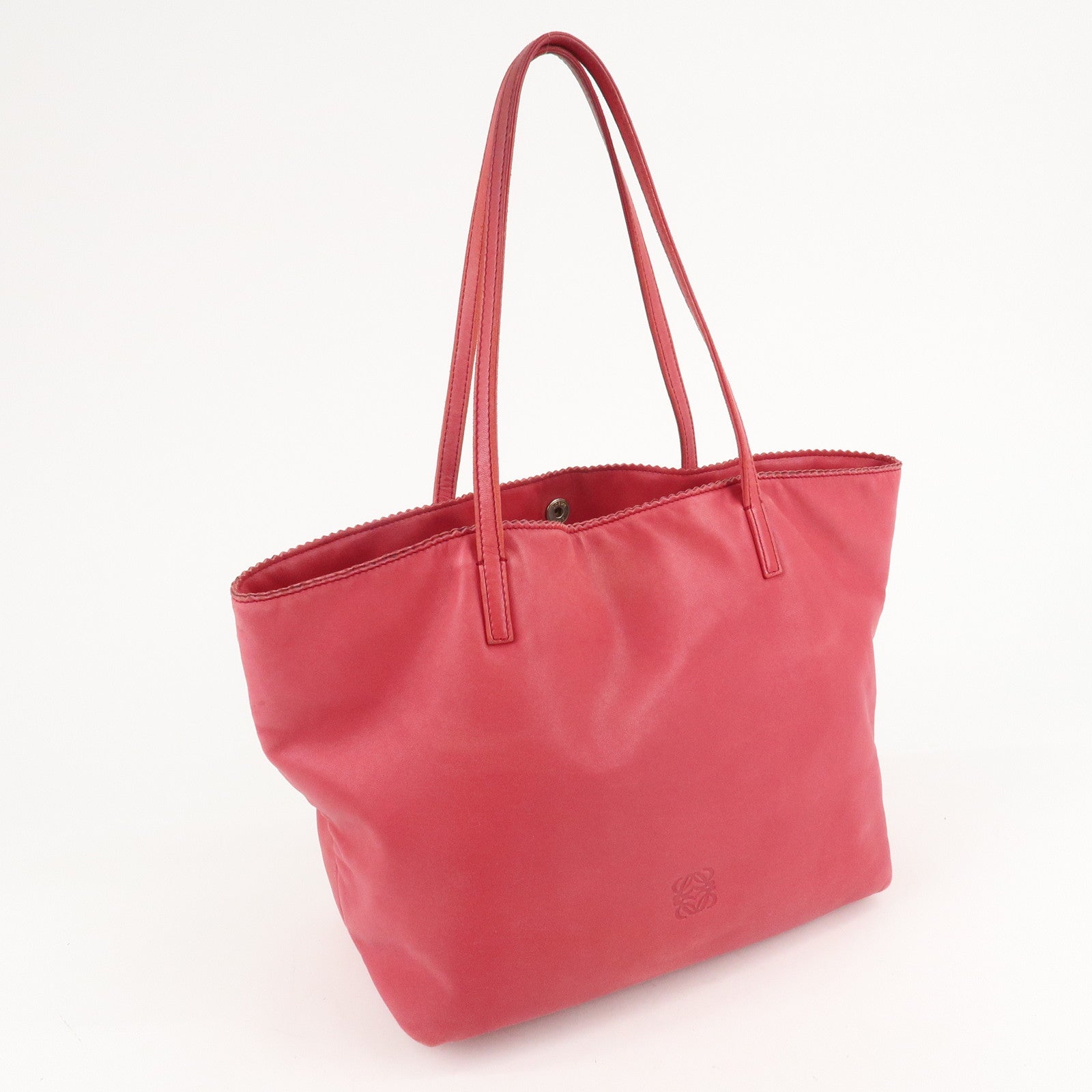 LOEWE Anagram Leather Tote Bag Shoulder Bag Hand Bag Pink