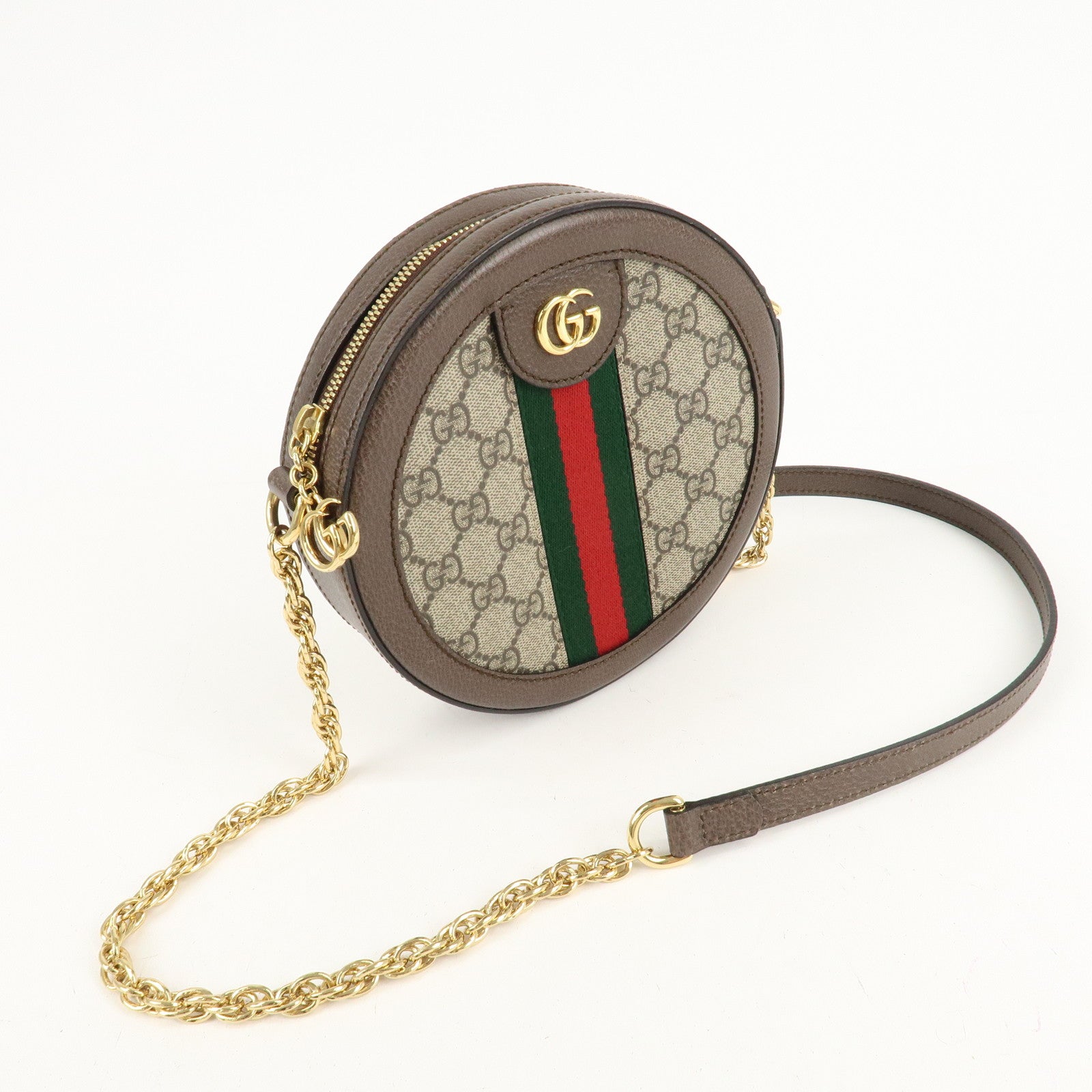 GUCCI Ophidia GG Supreme Leather Mini Chain Shoulder Bag 550618 Used