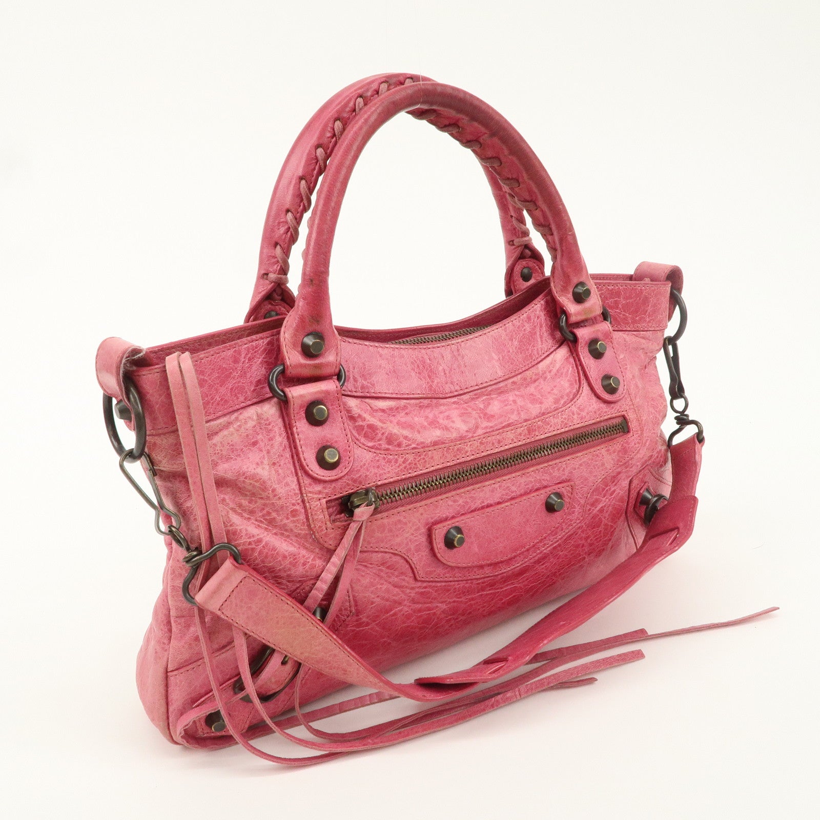 BALENCIAGA The First Leather 2Way Bag Hand Bag Pink 103208