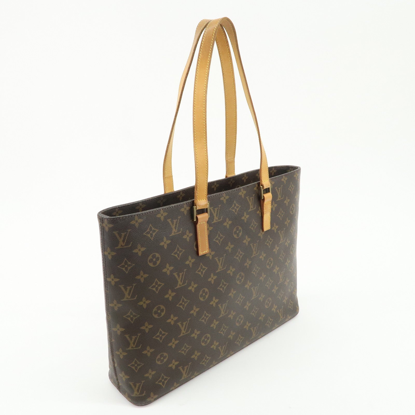 Louis Vuitton Monogram Luco Tote Bag Hand Bag Brown M51155 Used