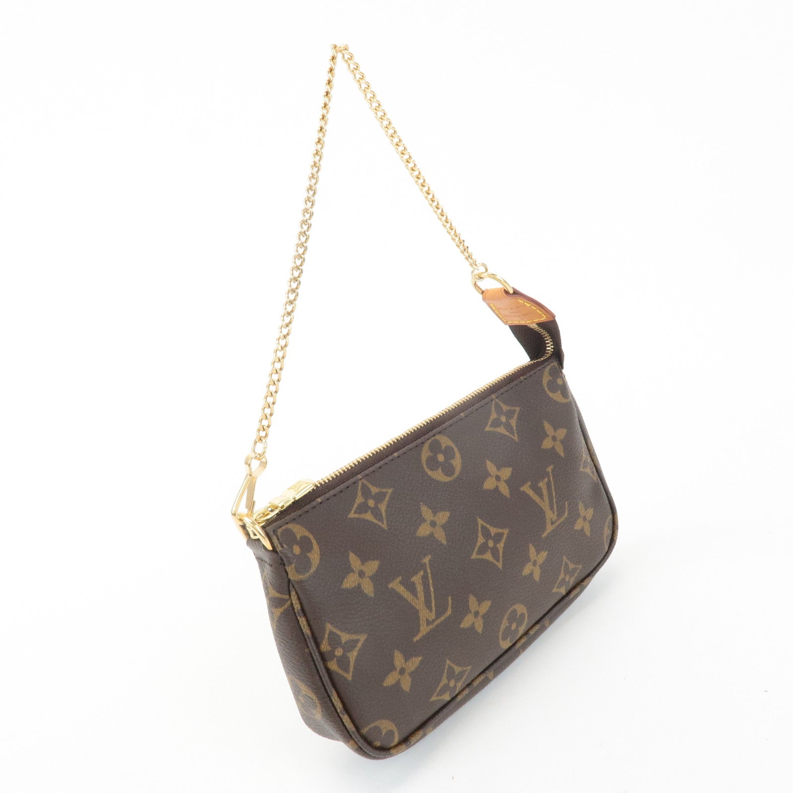 Louis Vuitton Bucket PM Pouch Hand Bag Brown Gold Hardware