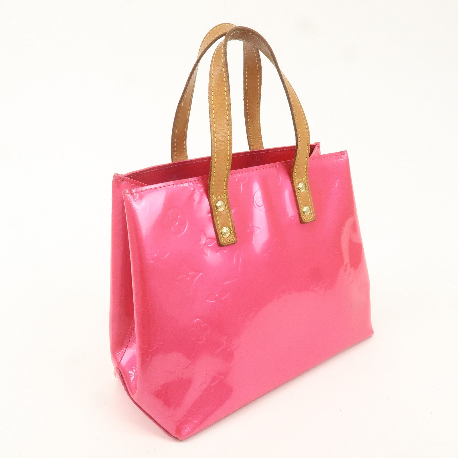 Louis Vuitton Monogram Vernis Lead PM Hand Bag Fuchsia Pink M91221