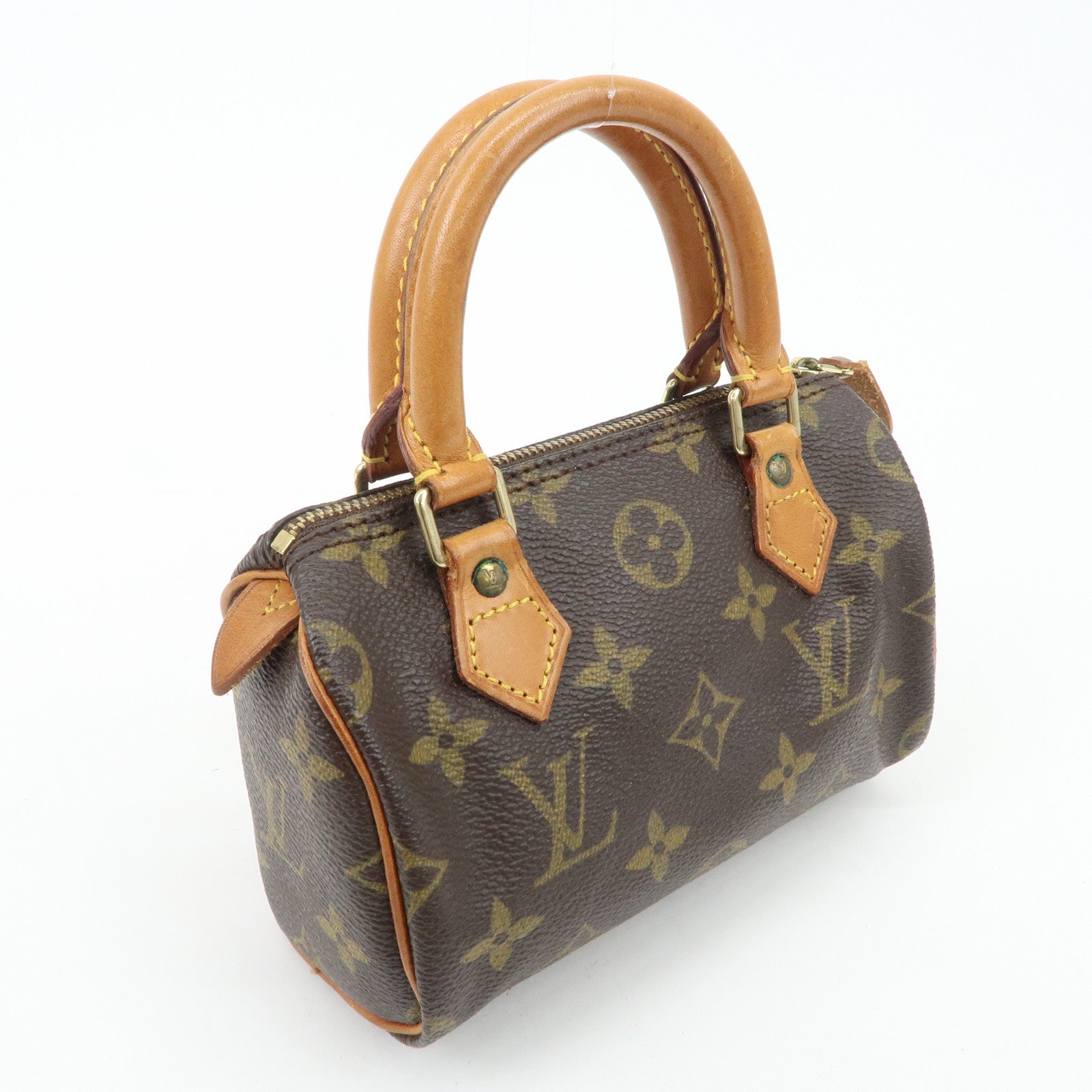 Louis Vuitton Monogram Mini Speedy Hand Bag Brown M41534 Used