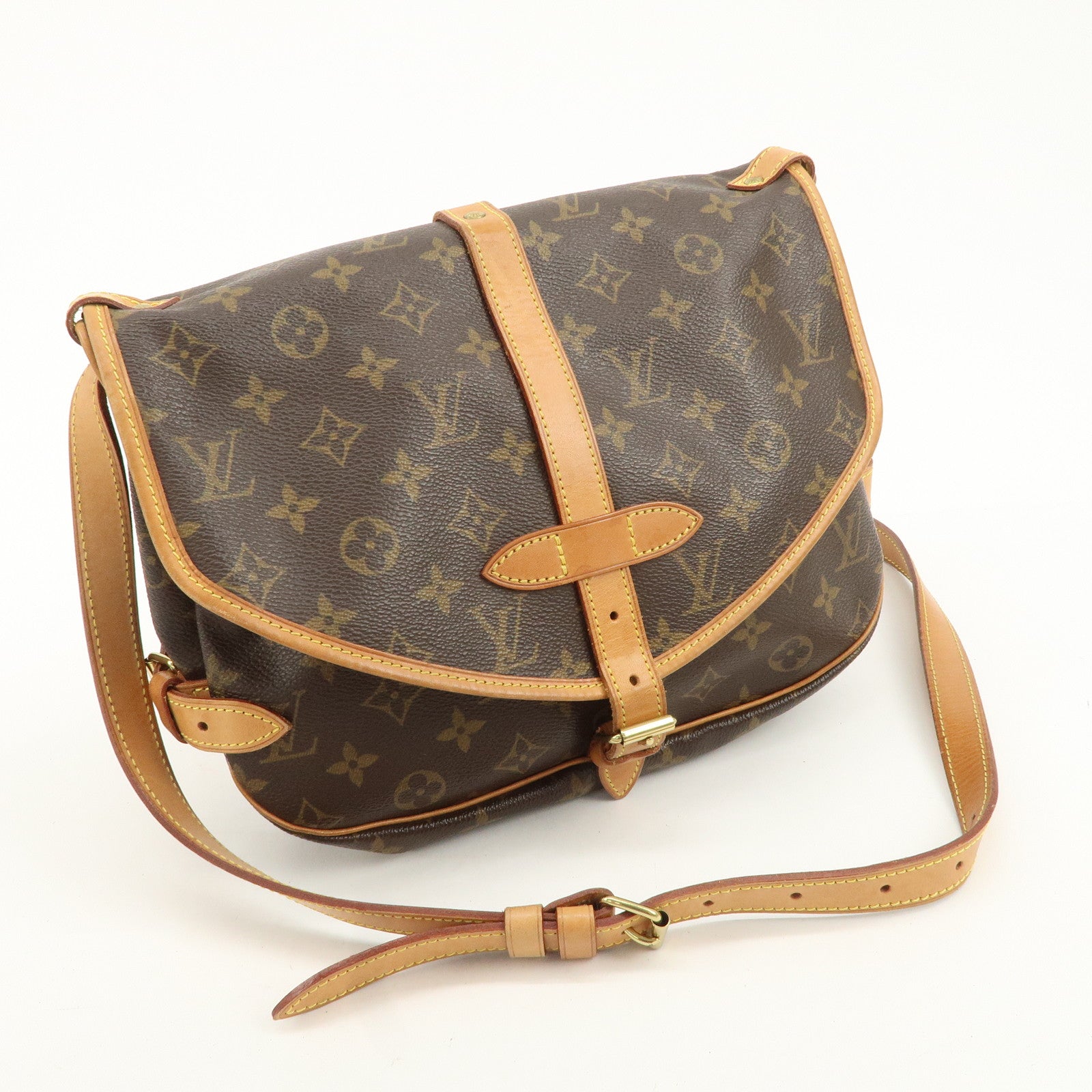 Louis Vuitton Monogram Saumur 30 Crossbody Bag Brown M42256 Used