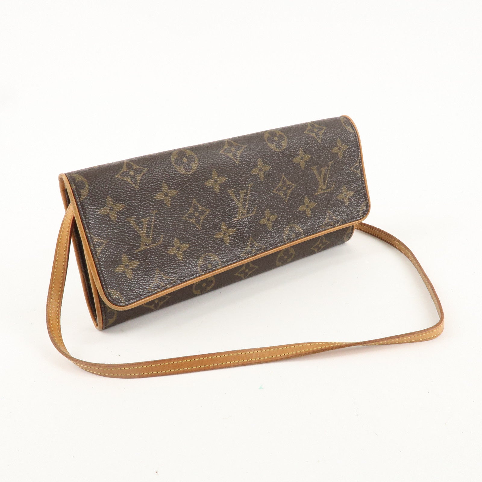 Louis Vuitton Monogram Pochette Twin GM 2Way Bag Brown M51852