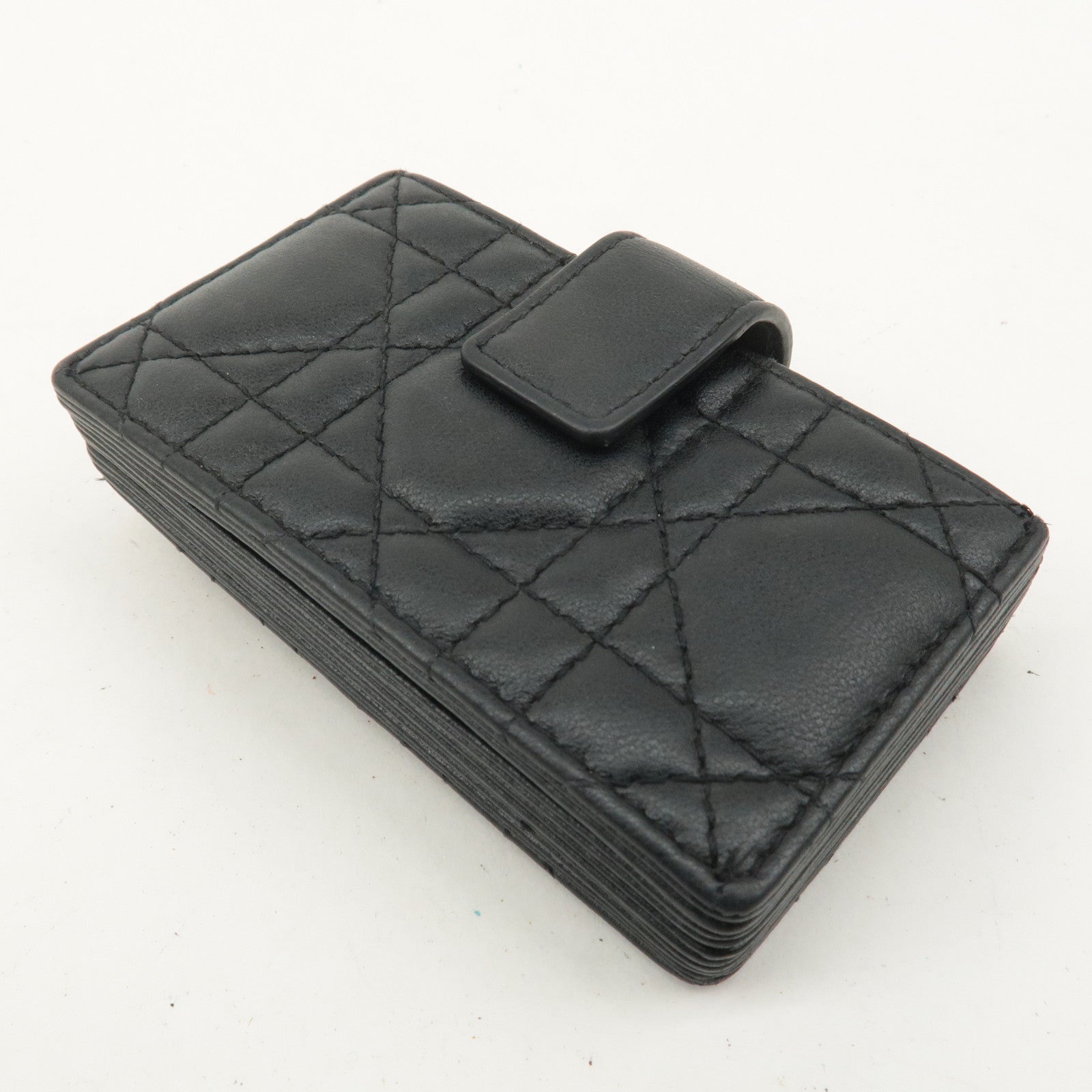 Christian Dior Cannage Lady Dior Leather Card Case Black