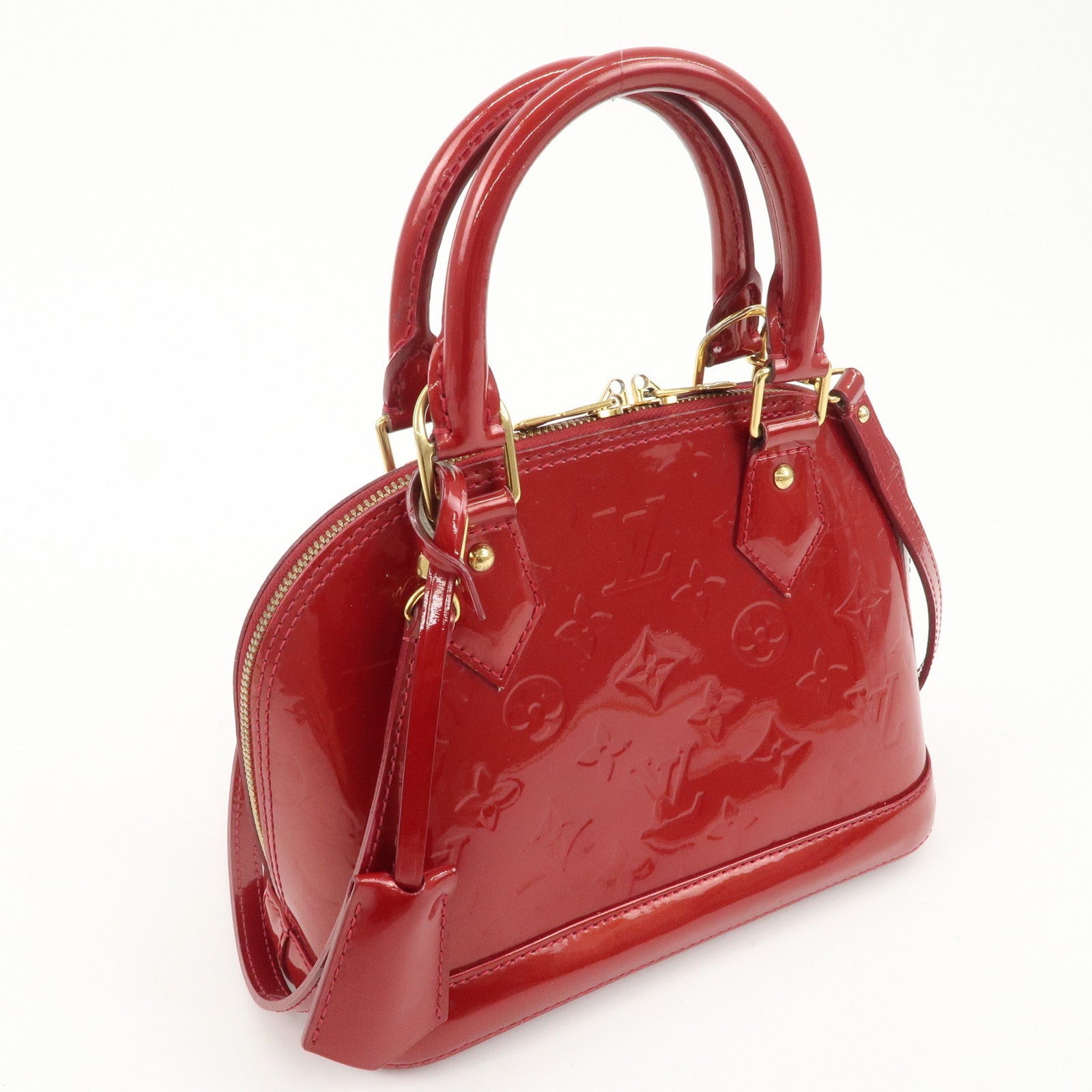 Louis Vuitton Monogram Vernis Alma BB 2Way Bag Red M91606