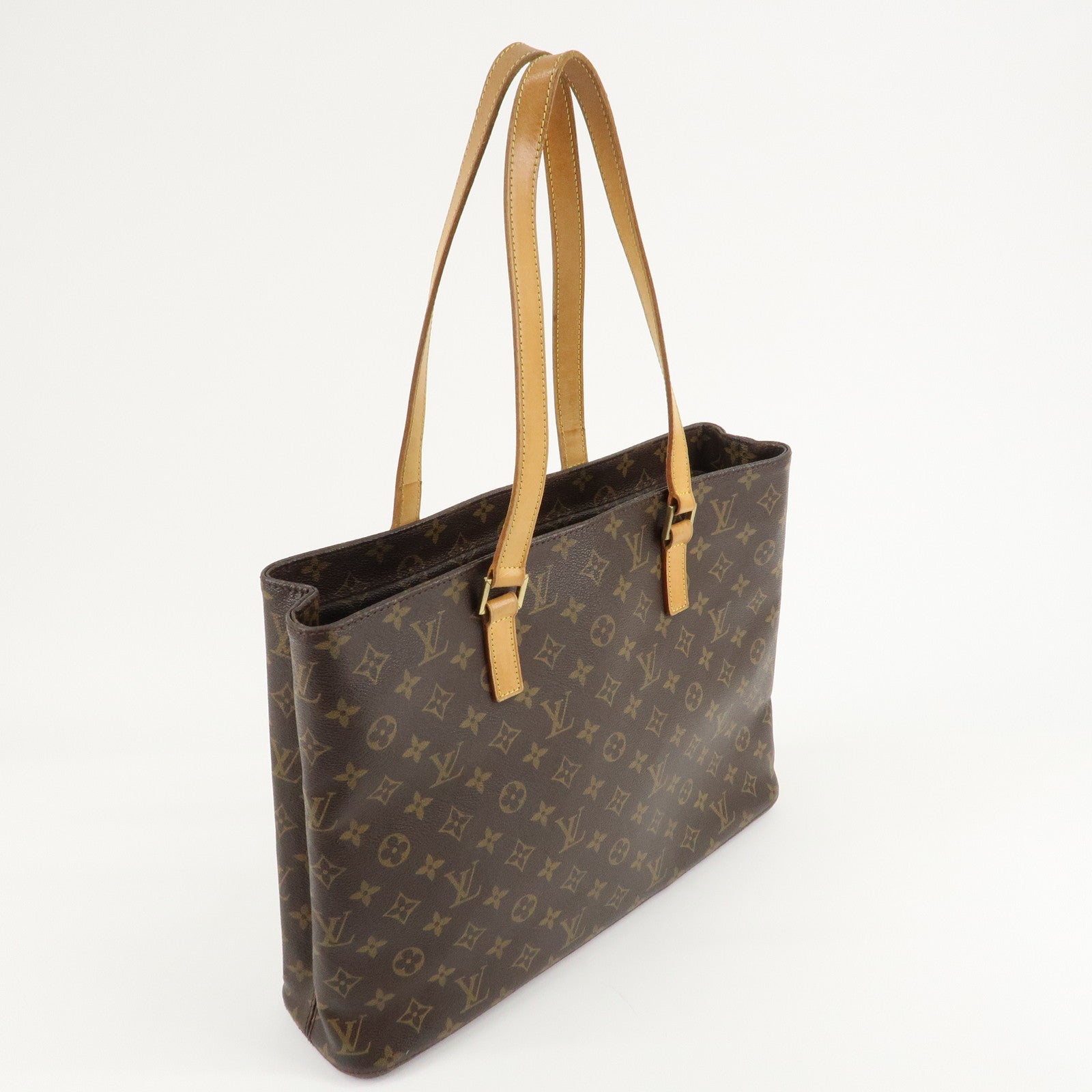 Louis Vuitton Monogram Luco Tote Bag Hand Bag Brown M51155 Used