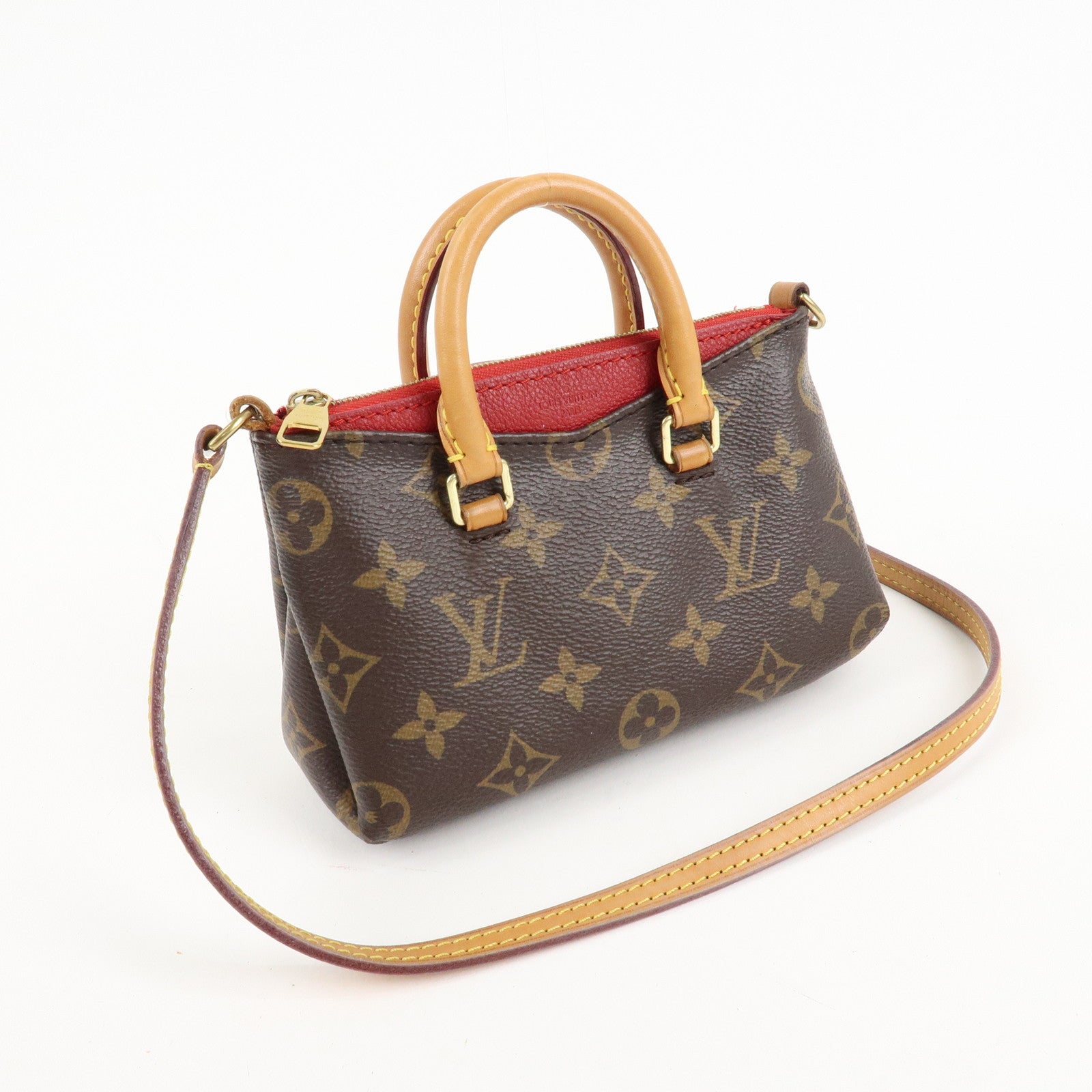 Louis Vuitton Nano Pallas Shoulder Bag Cerise M61254