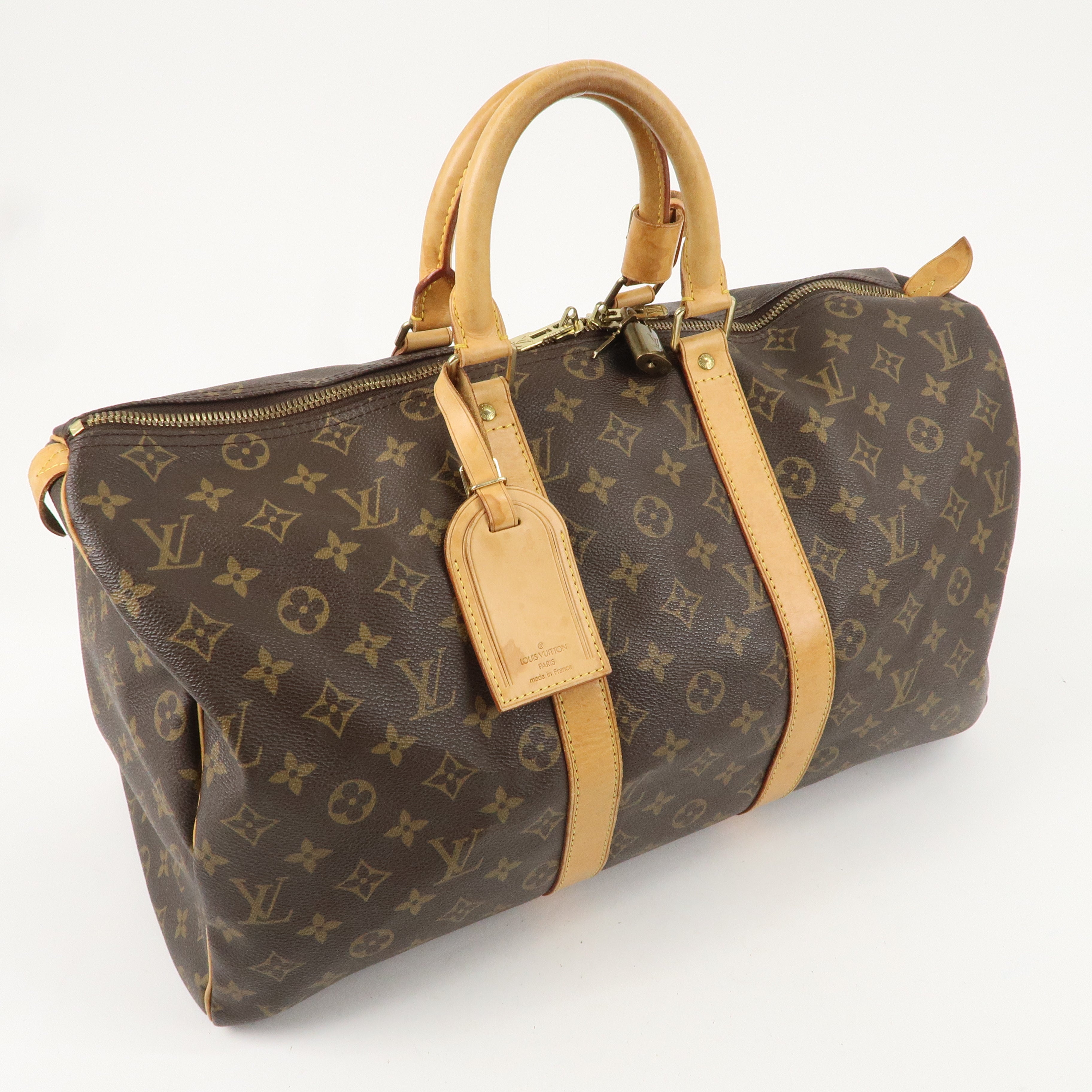 Louis Vuitton Monogram Keep All 45 Boston Bag Brown M41428