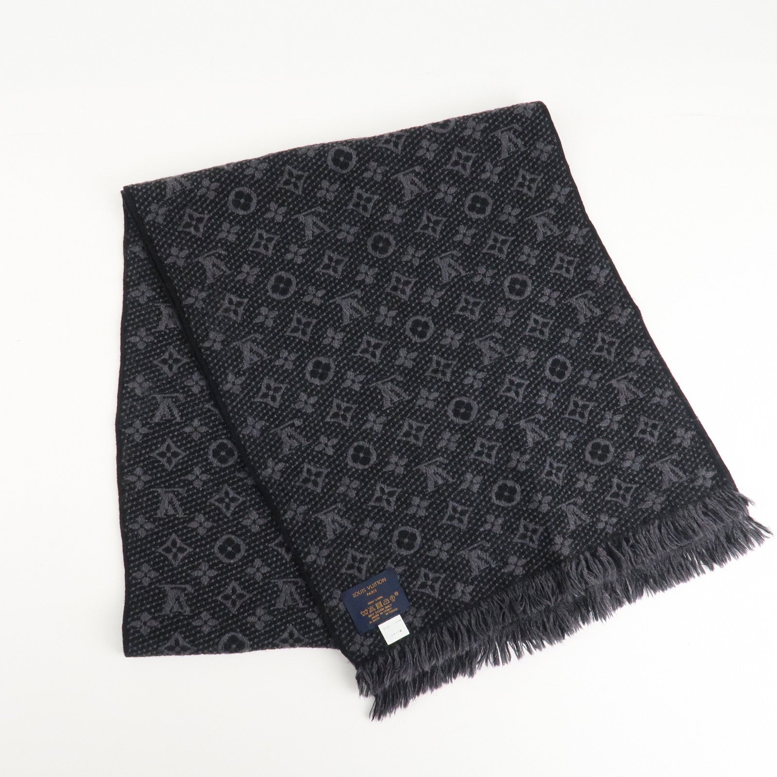 Louis Vuitton Monogram Echarpe Classic 100% Wool Knit Scarf M78526 Used