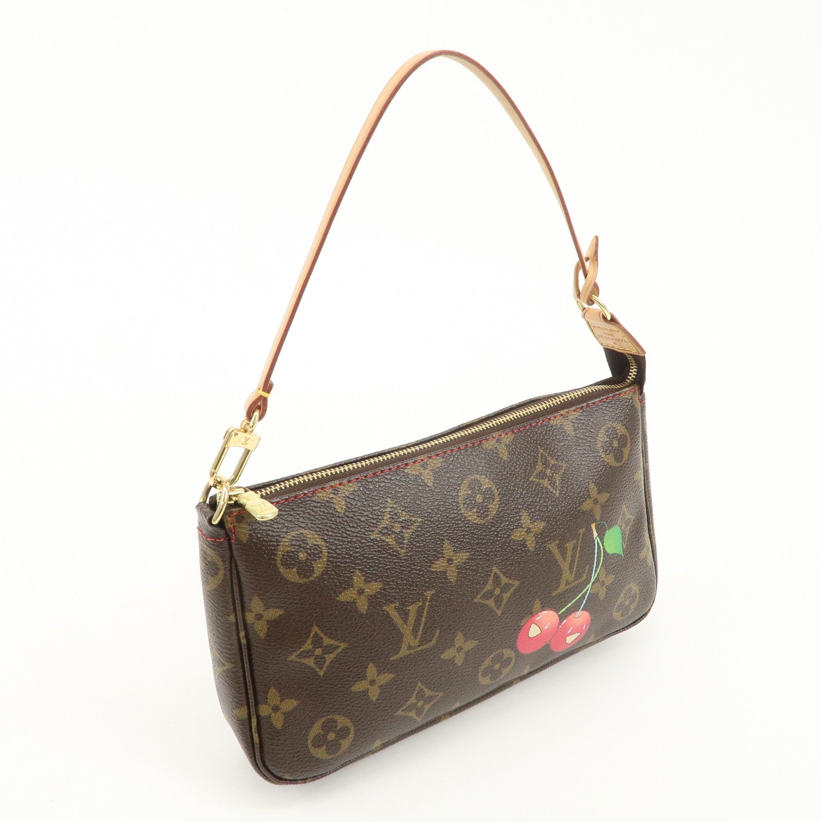 Louis Vuitton Cherry Pochette Accessoires Pouch Brown M95008 Used