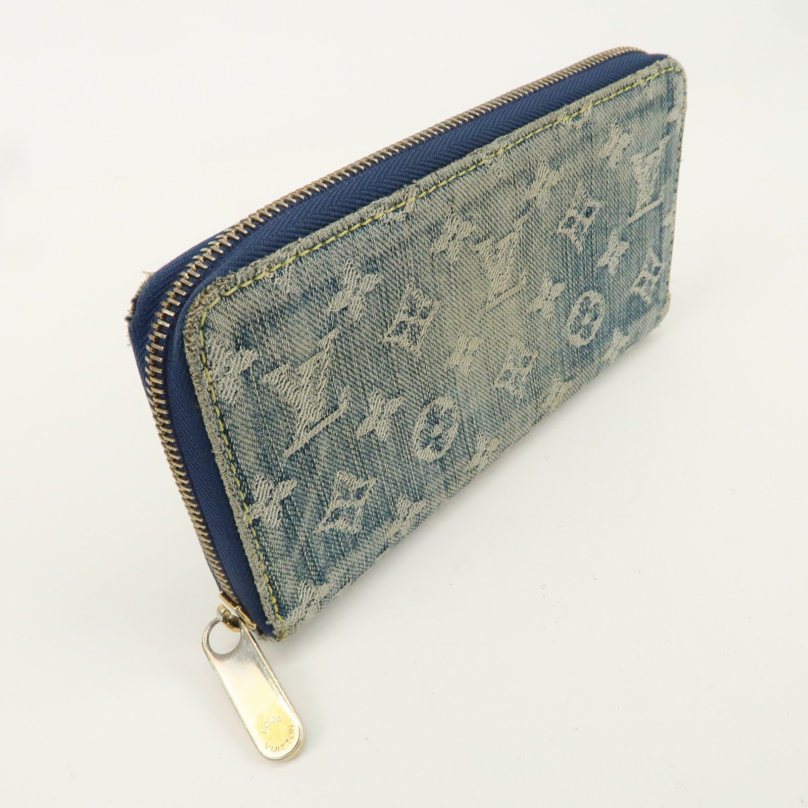 Louis Vuitton Monogram Denim Zippy Wallet M95341 Blue