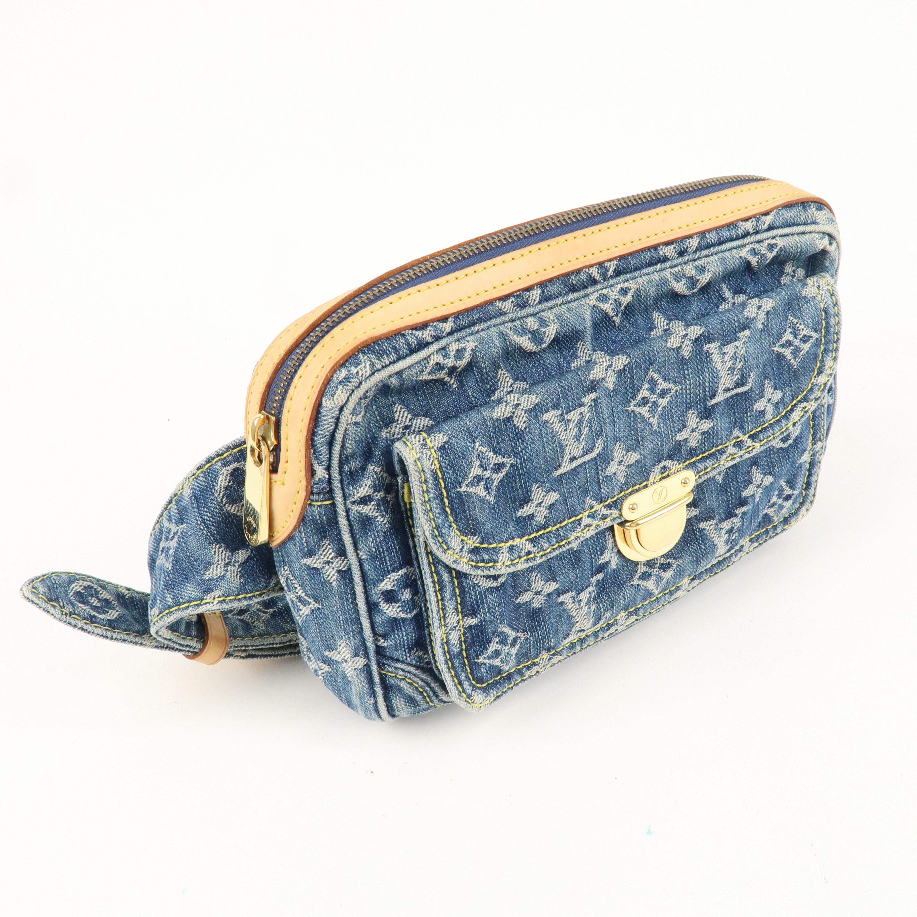 Louis Vuitton Monogram Denim Bum Bag Waist Bag Blue M95347