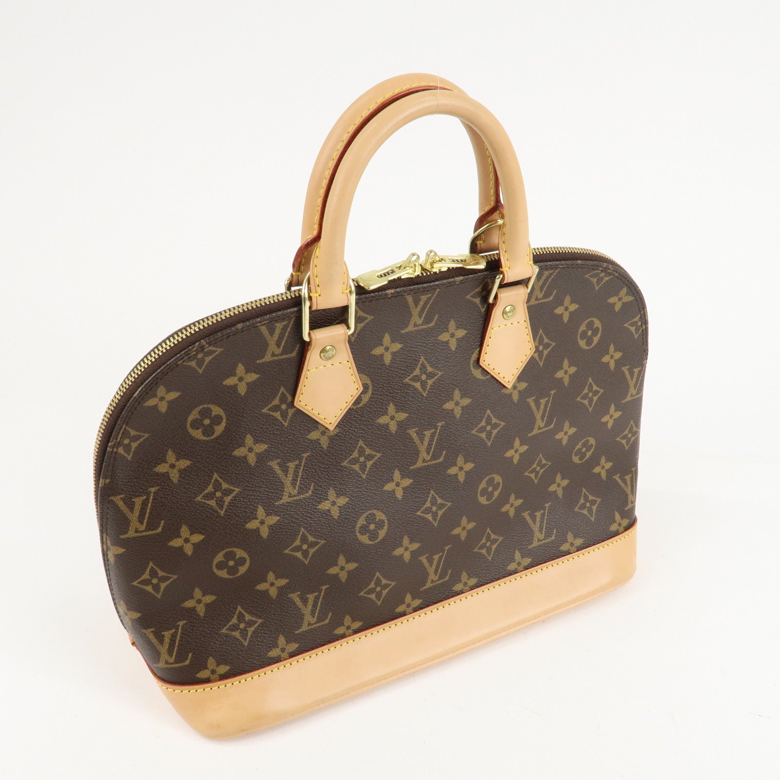 Louis Vuitton Monogram Alma Hand Bag Brown M51130 Used