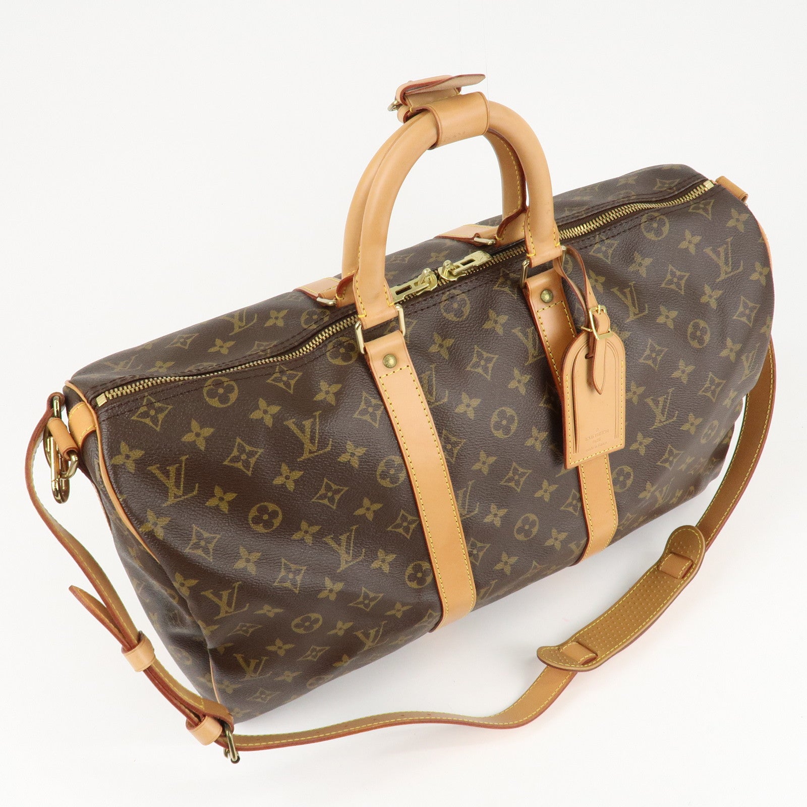 Louis Vuitton Monogram Keep All Bandouliere 45 Boston Bag M41418