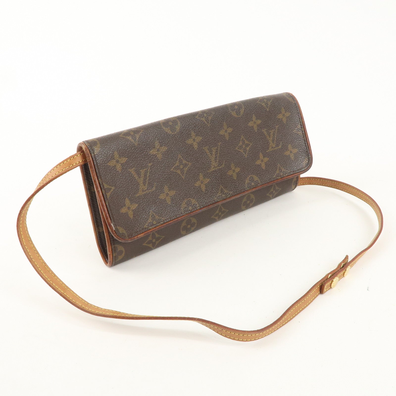 Louis Vuitton Monogram Pochette Twin GM 2Way Bag Brown M51852