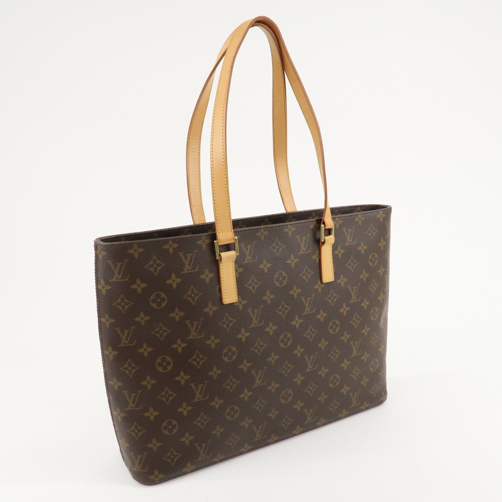 Louis Vuitton Monogram Luco Tote Bag Hand Bag Brown M51155 Used