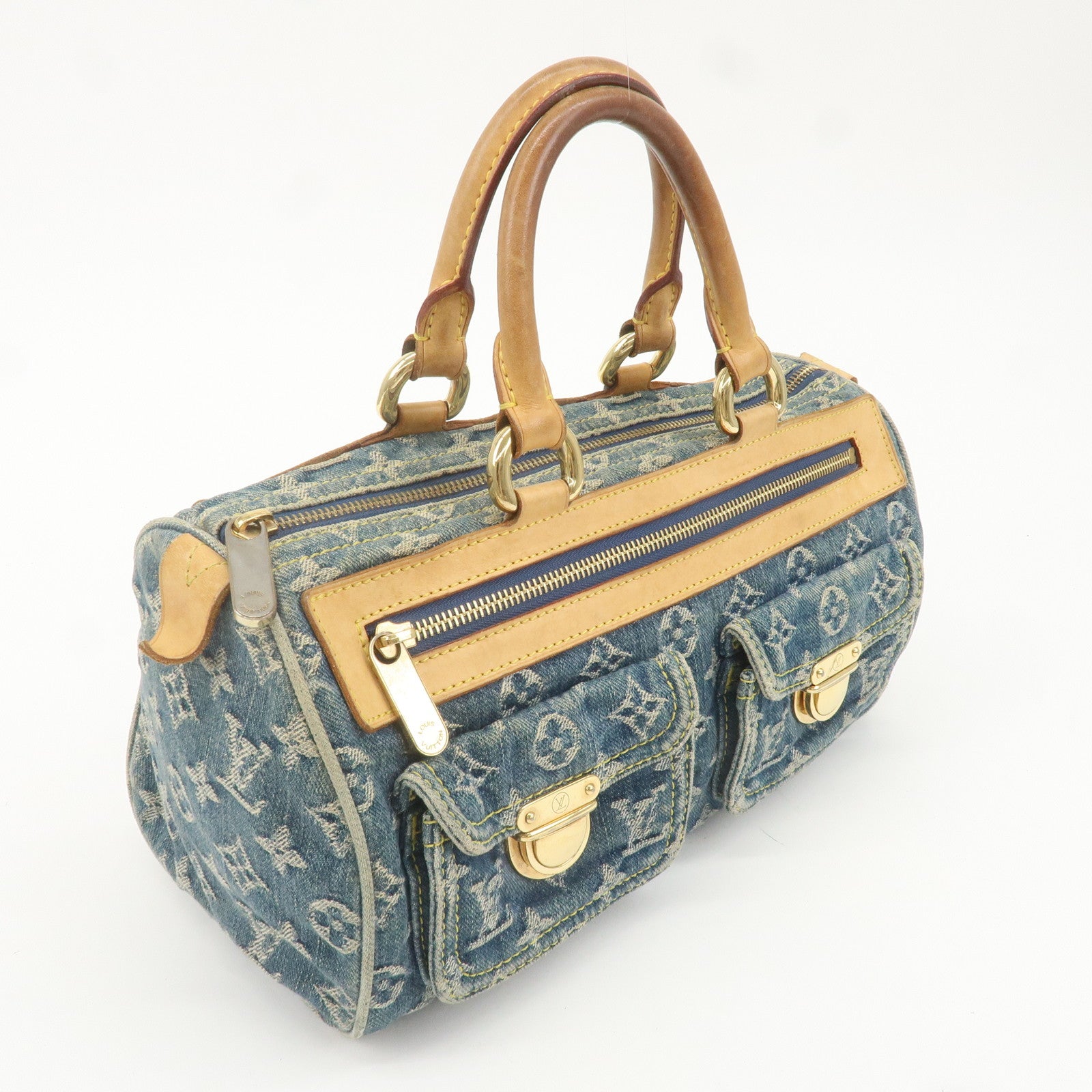 Louis Vuitton Monogram Denim Neo Speedy Boston Bag Blue M95019