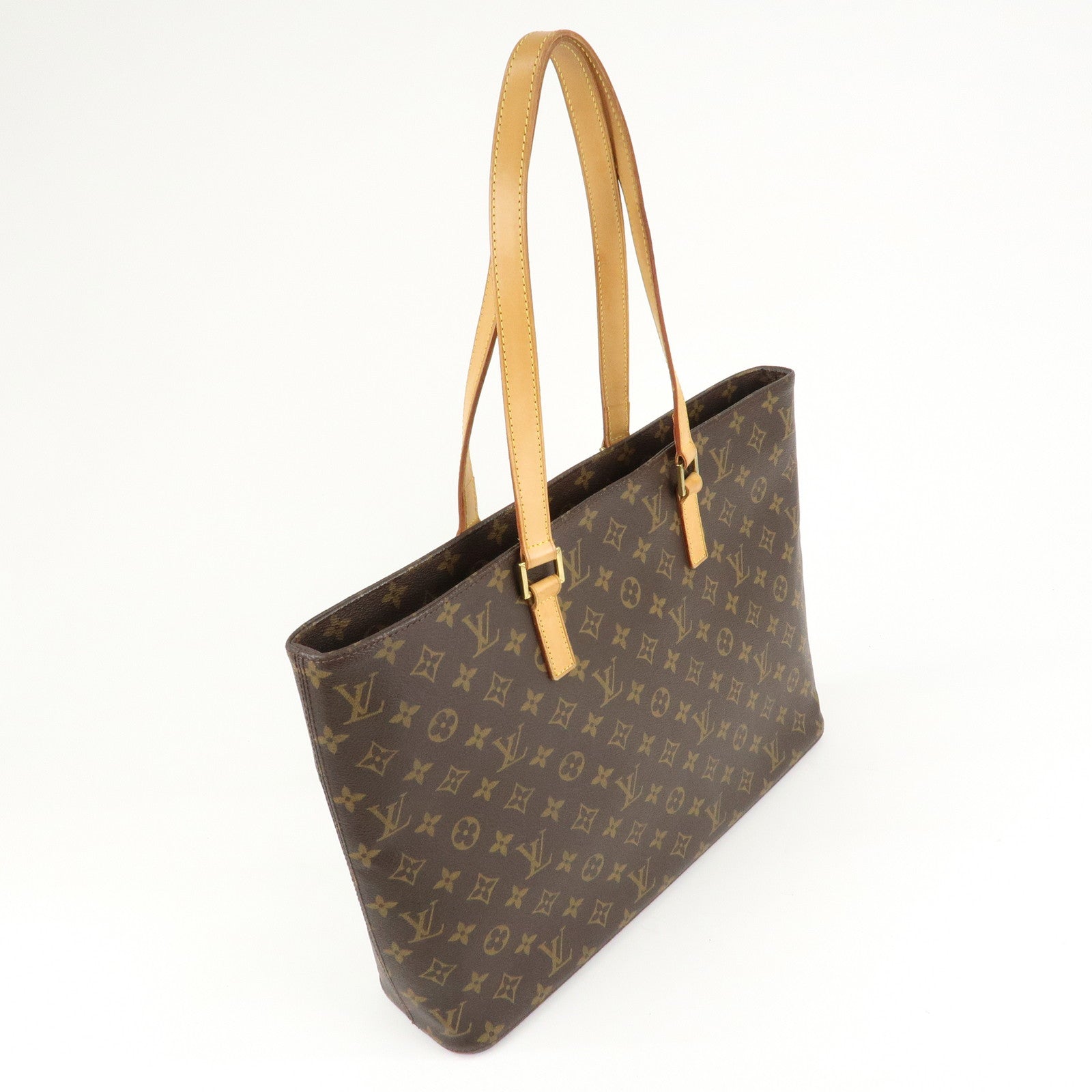 Louis Vuitton Monogram Luco Tote Bag Hand Bag Brown M51155 Used