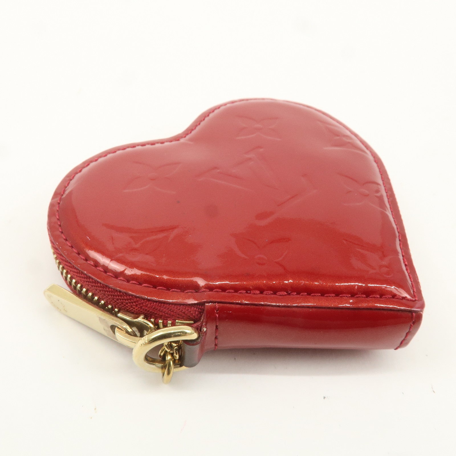 Louis Vuitton Monogram Vernis Porte Monnaie Coeur Red M91919