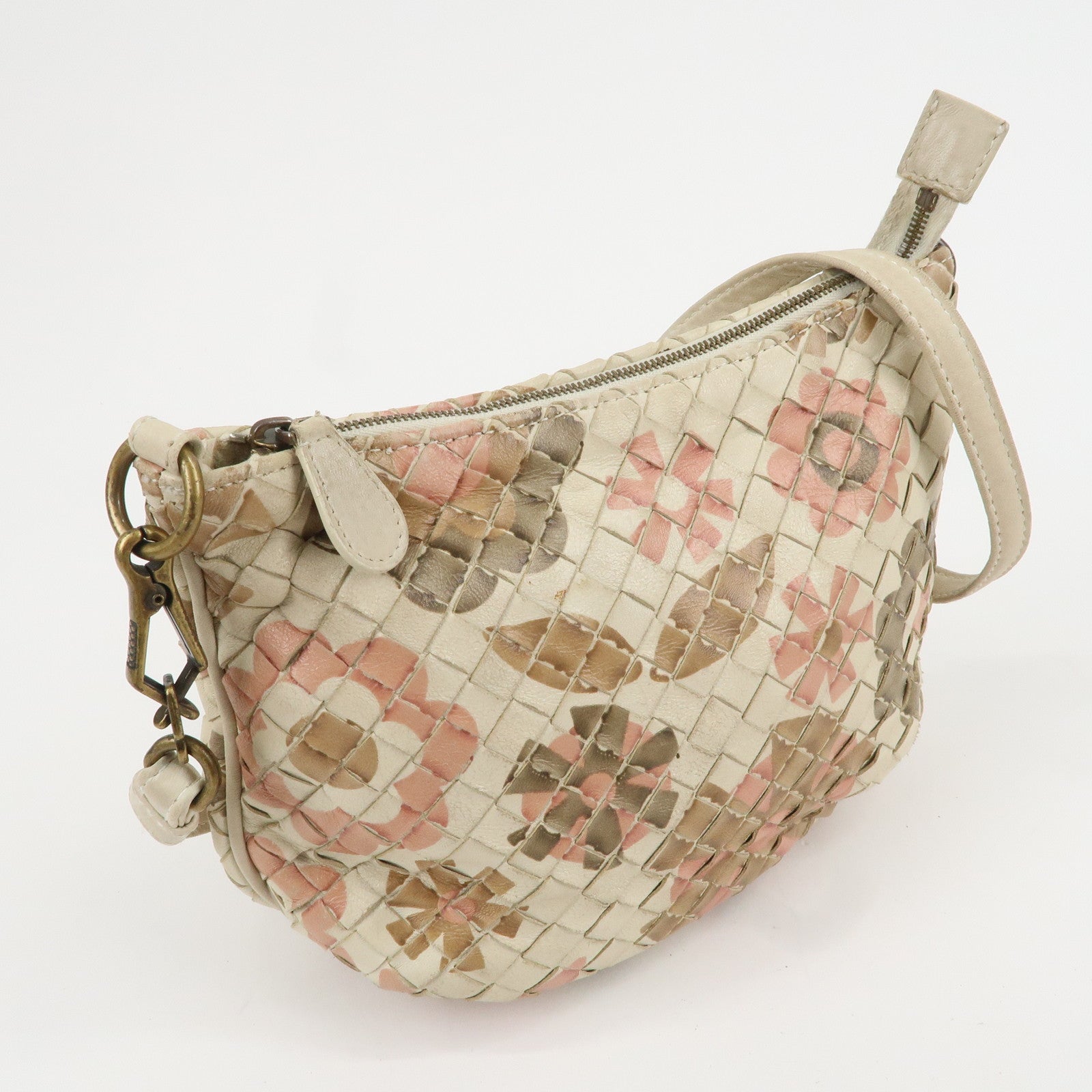 BOTTEGA VENETA Intrecciato Leather Shoulder Bag Flower 196484