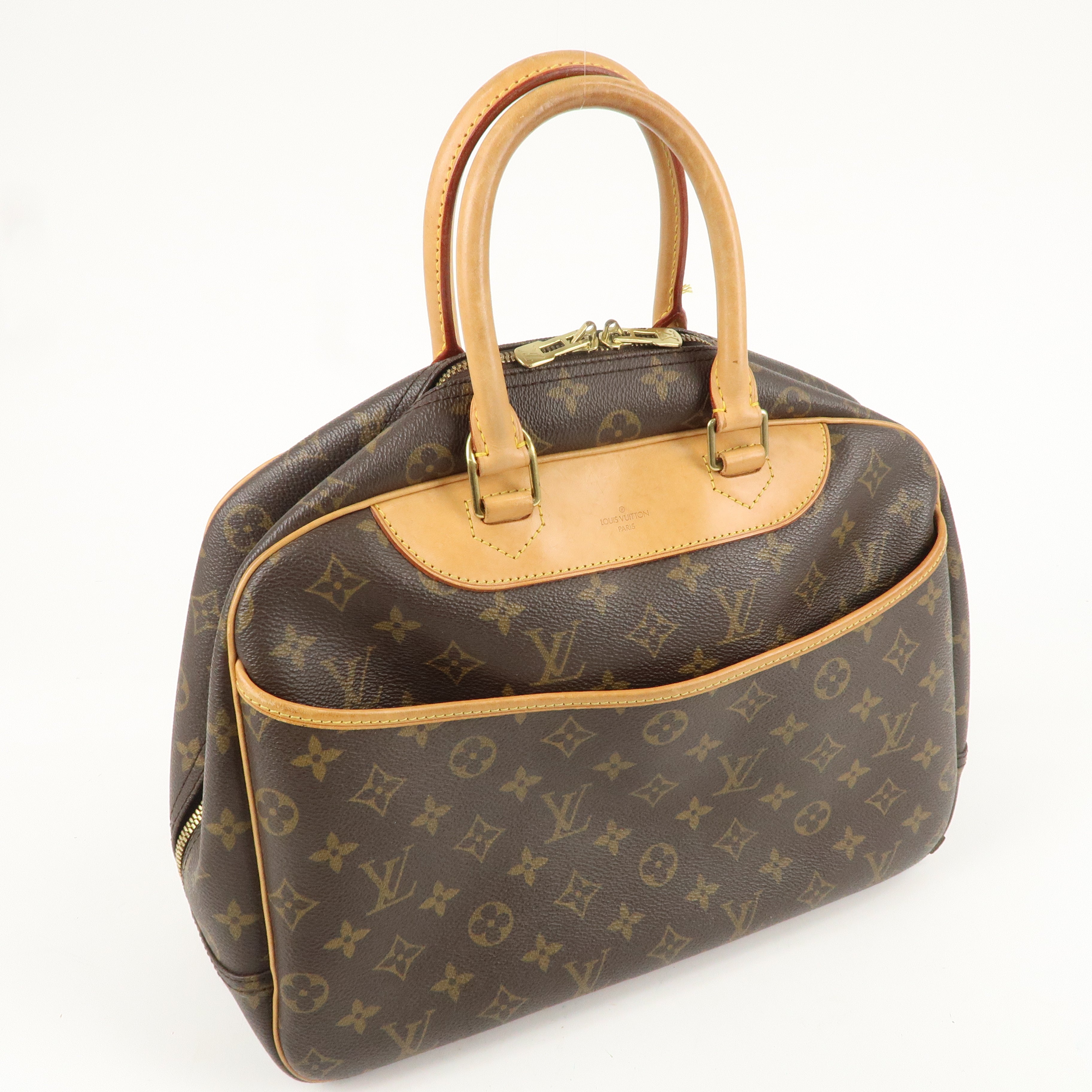 Louis Vuitton Monogram Deauville Hand Bag Brown M47270