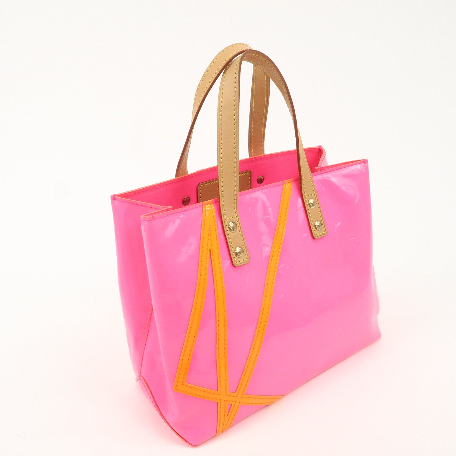 Louis Vuitton Monogram Vernis Reed PM Hand Bag Rose Pop M91903 Used