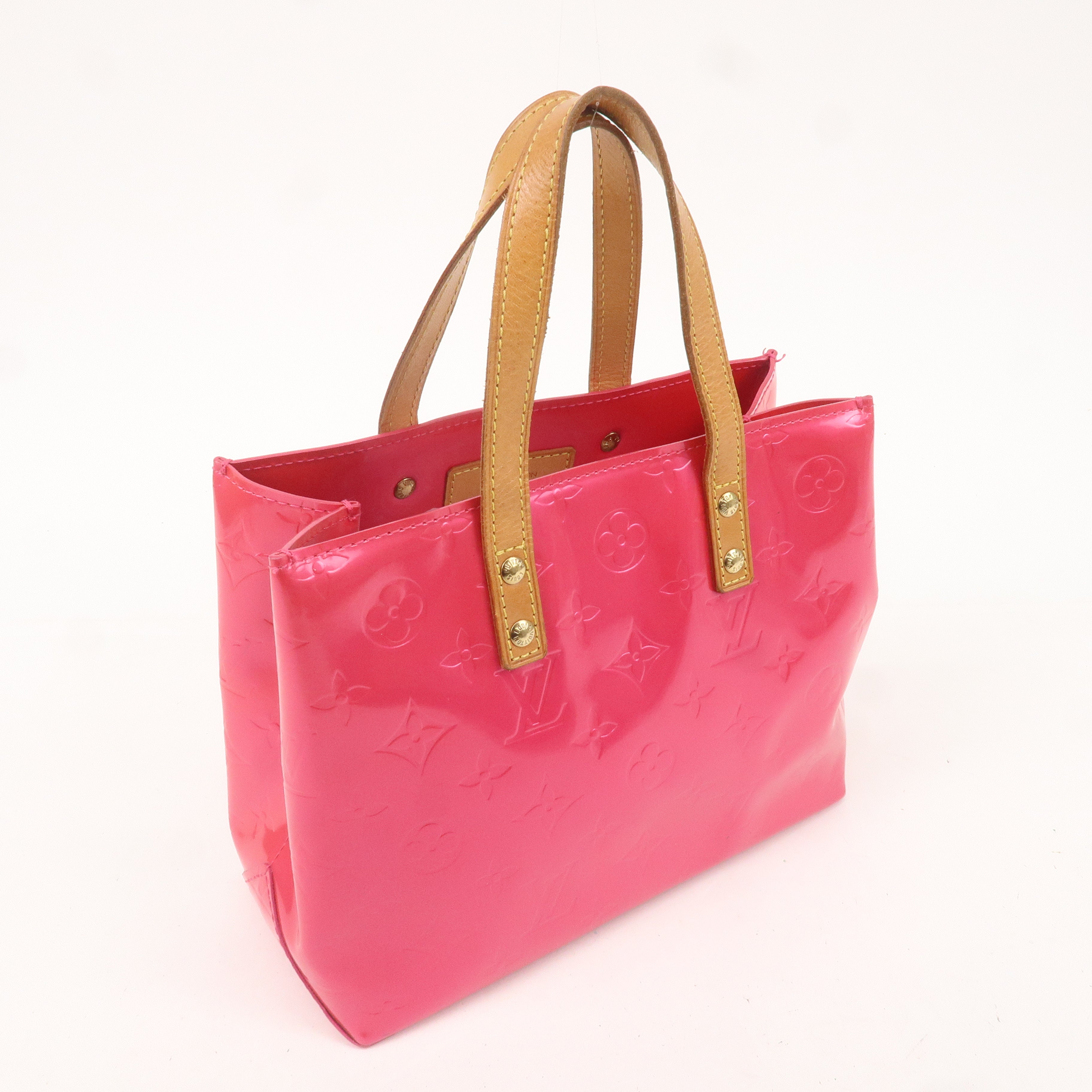 Louis Vuitton Monogram Vernis Lead PM Hand Bag Fuchsia Pink M91221