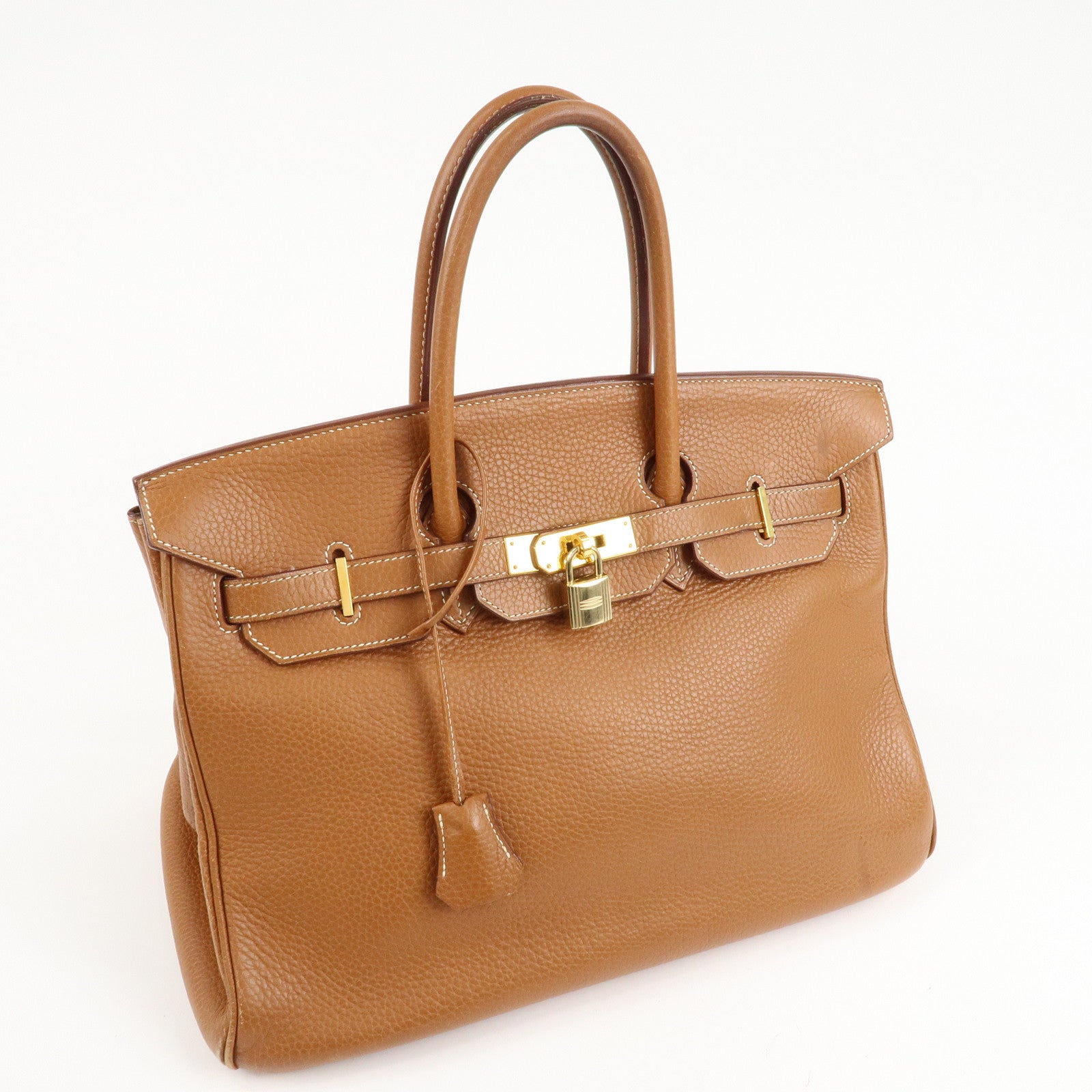 HERMES Taurillon Clemence Birkin 35 J stamped Gold