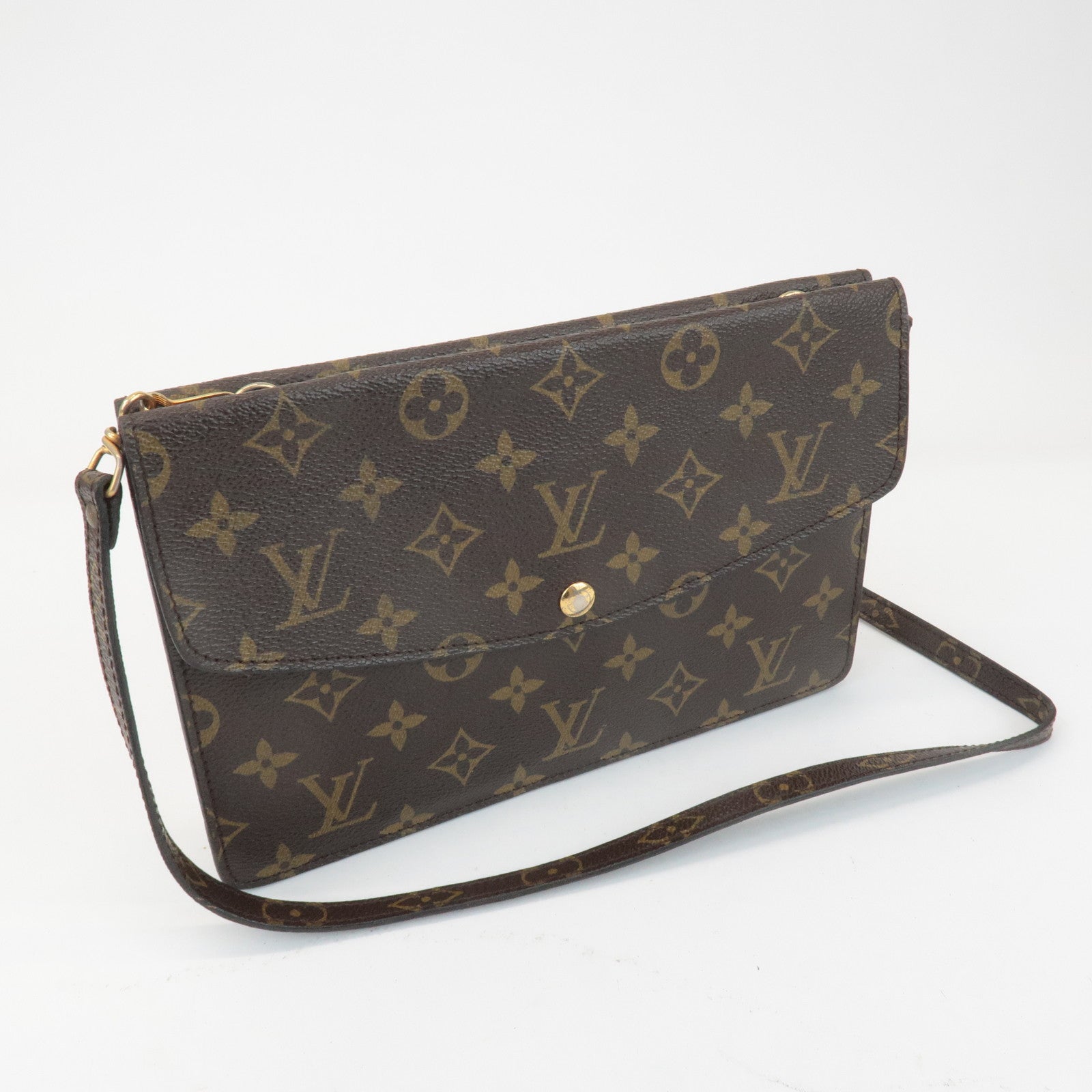 Louis Vuitton Monogram Double Lava Shoulder Bag Brown M51815 Used