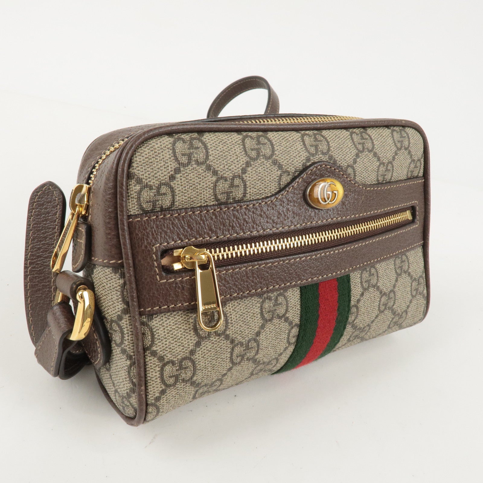 GUCCI Ophidia GG Supreme Mini Shoulder Bag Brown 517350