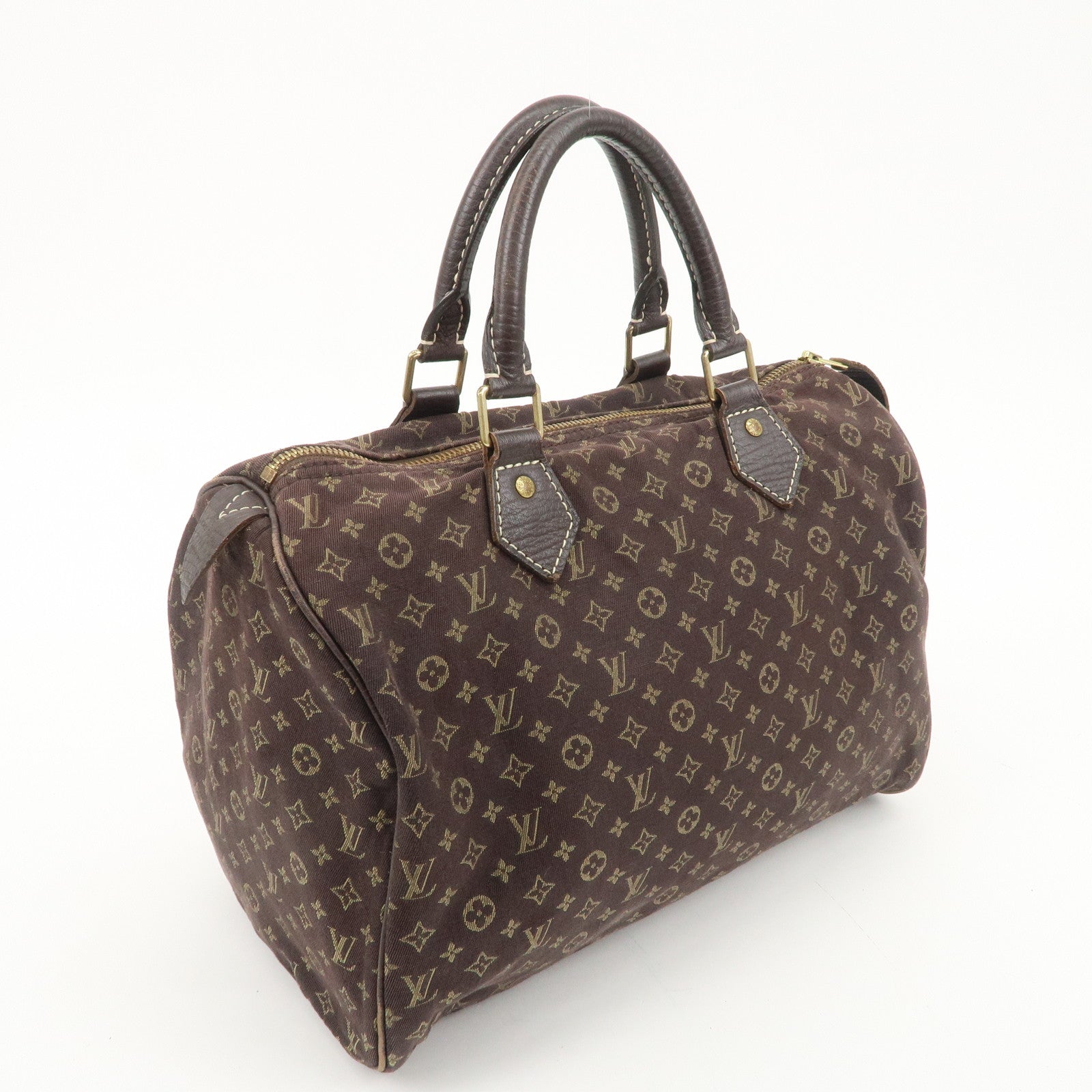 Louis Vuitton Monogram Mini Lin Speedy 30 Boston Bag Ebene M95224 Used