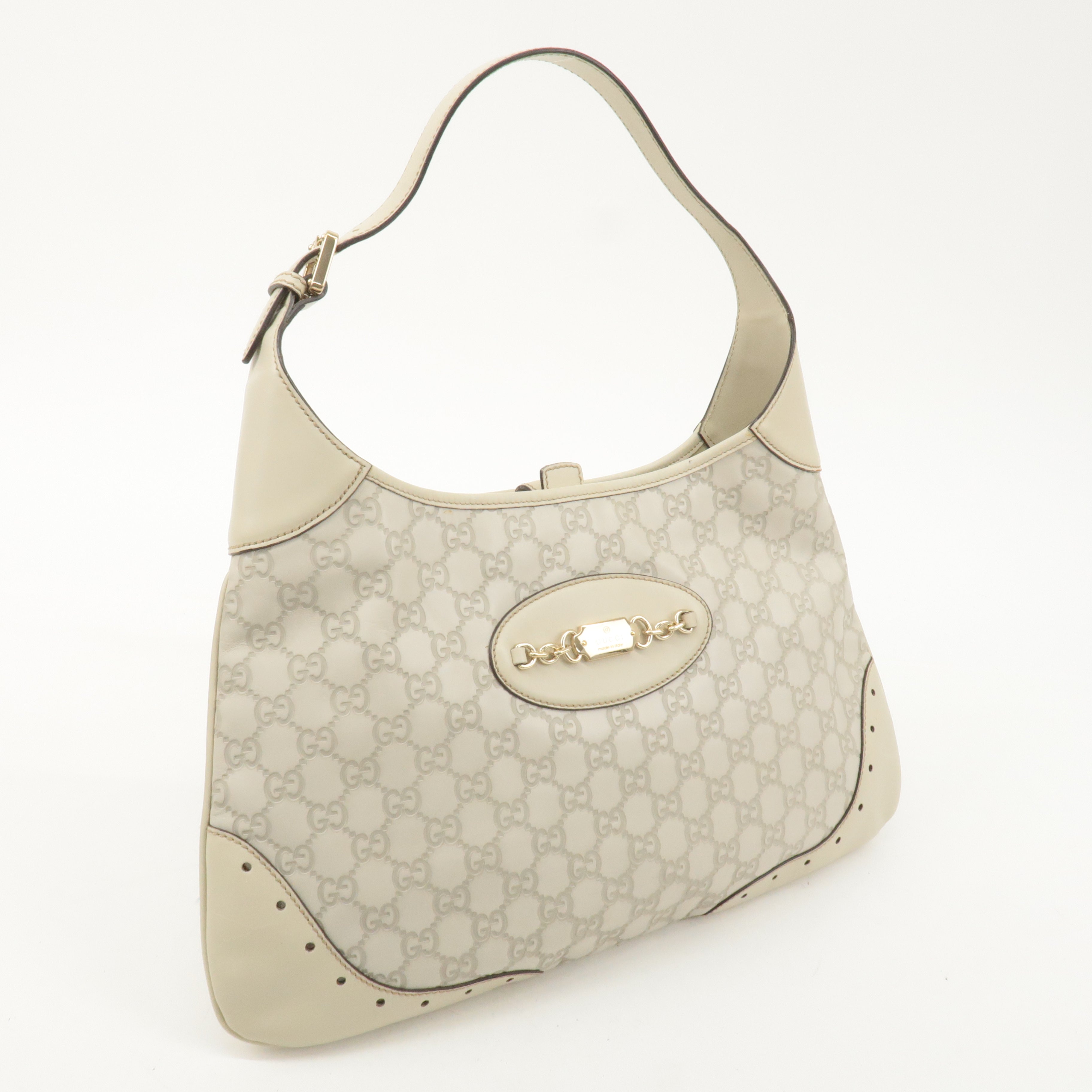 GUCCI Guccissima Leather Shoulder Bag Hand Bag Ivory 145781