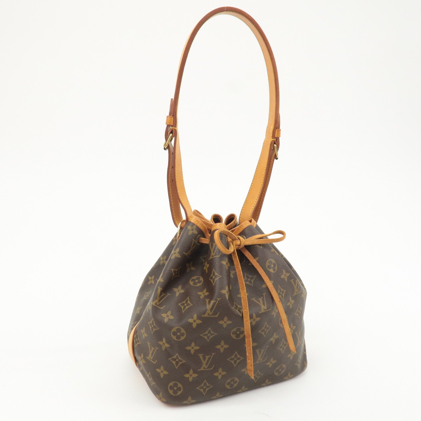 Louis Vuitton Monogram Petit Noe Shoulder Bag Brown M42226