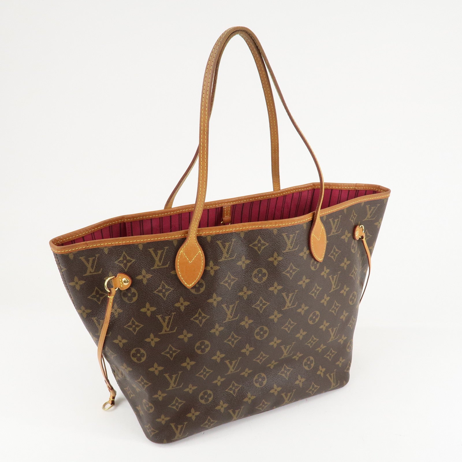 Louis Vuitton Monogram Neverfull MM Tote Bag Fuchisia M40996 Used